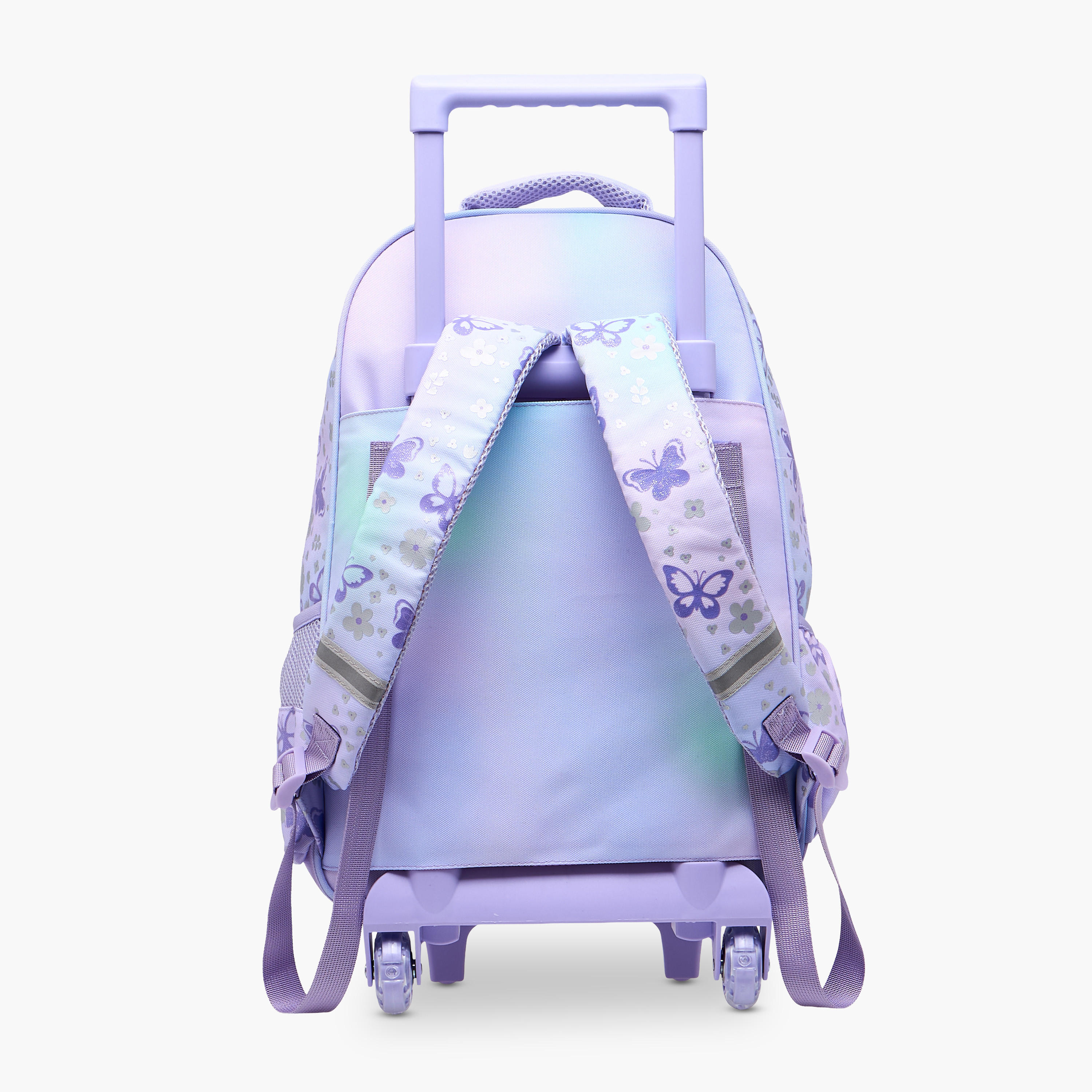 شنطة ترولي للبنات 5-8 سنوات بأحزمة كتف مبطّنة وتصميم فراشة من سكايلر-school-bagsandbackpacks-trolleybags-image-5