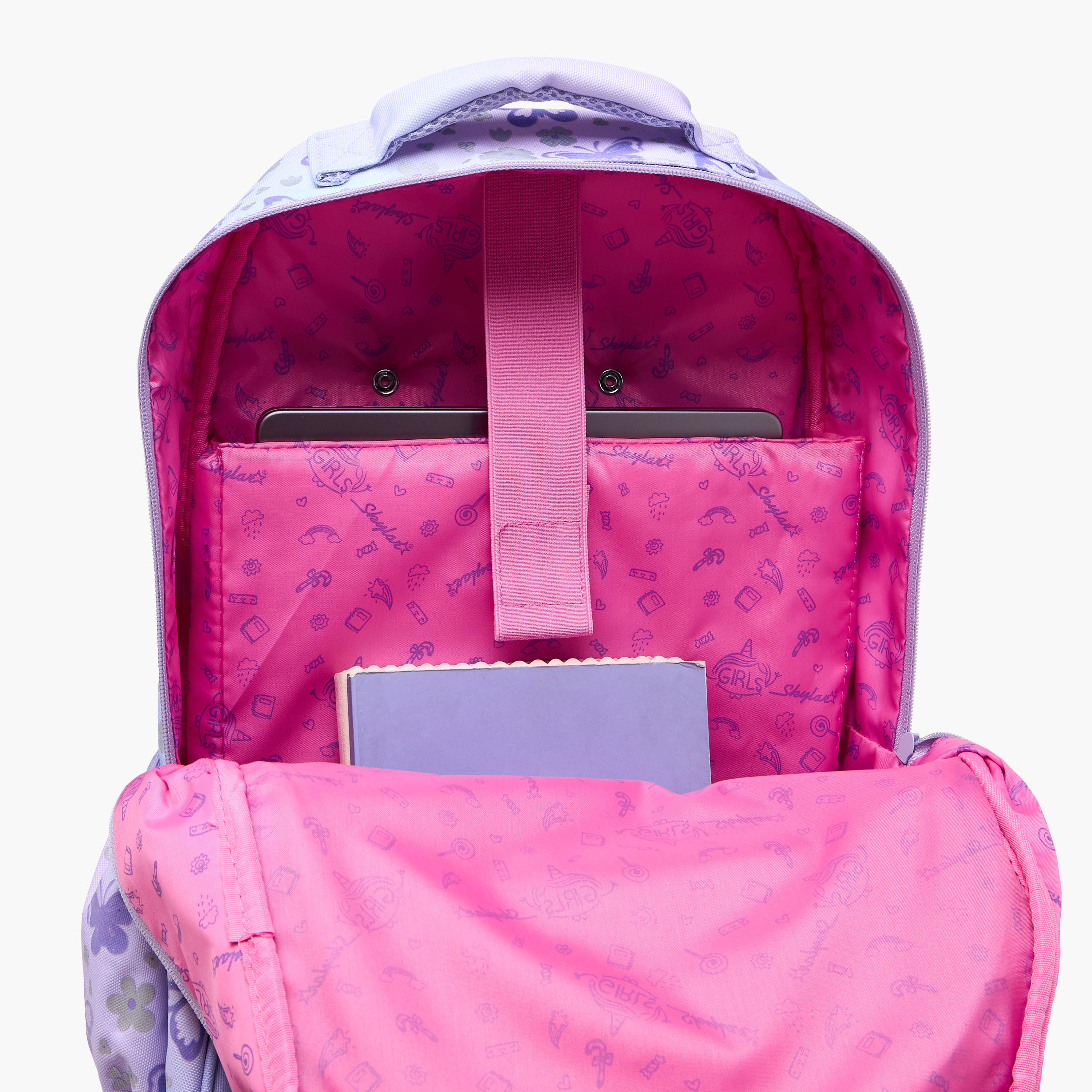 شنطة ترولي للبنات 5-8 سنوات بأحزمة كتف مبطّنة وتصميم فراشة من سكايلر-school-bagsandbackpacks-trolleybags-image-9