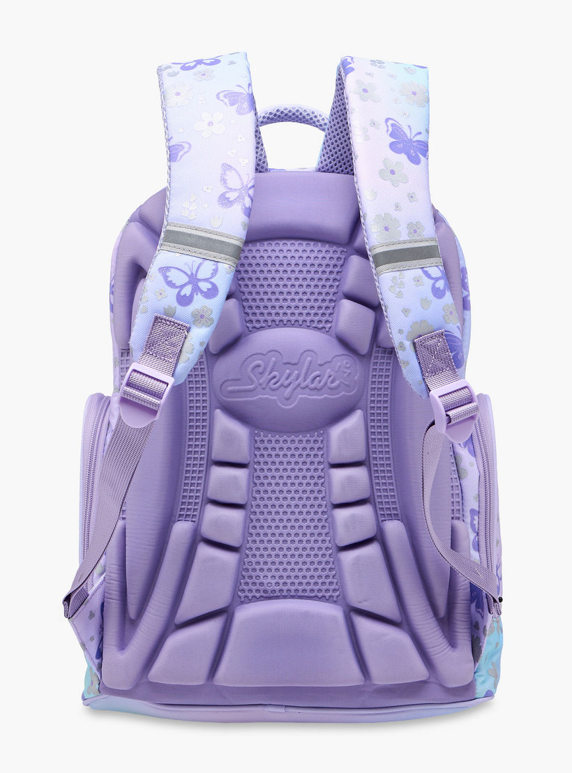 شنطة ظهر بأحزمة قابلة للتعديل وسحاب إغلاق وطبعات فراشات من سكايلار - 8x10x21 سم-school-bagsandbackpacks-backpacks-image-4