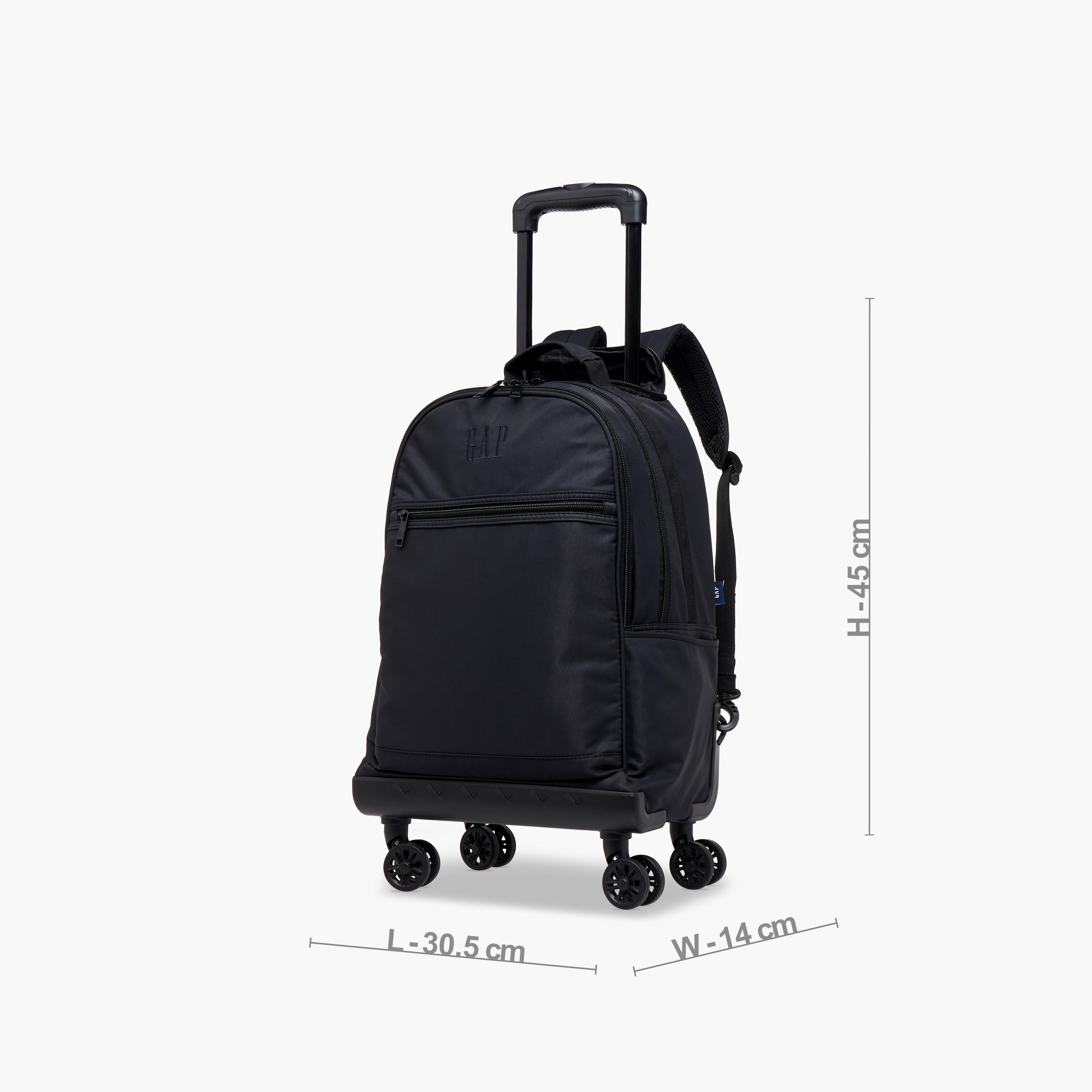 GAP Solid Trolley Bag for Kids 8-13 Years with Front Pocket – 18 inches-school-bagsandbackpacks-trolleybags-image-2