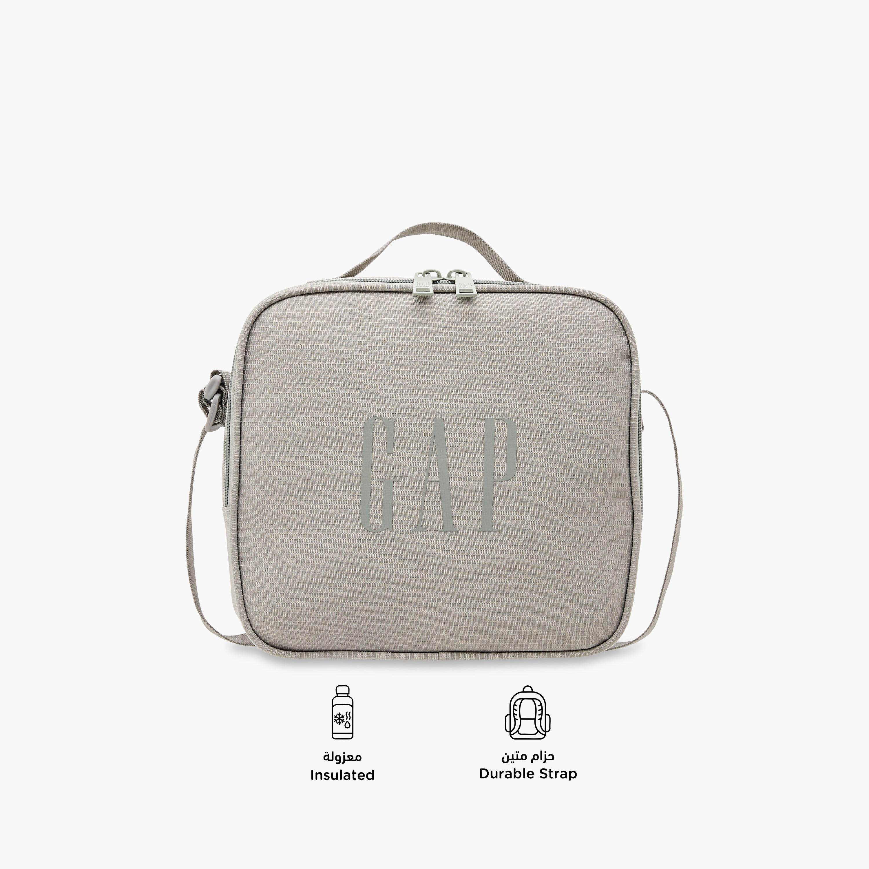 GAP Solid Lunch Bag with Adjustable Strap and Zip Closure-school-lunchessentials-lunchbags-image-4