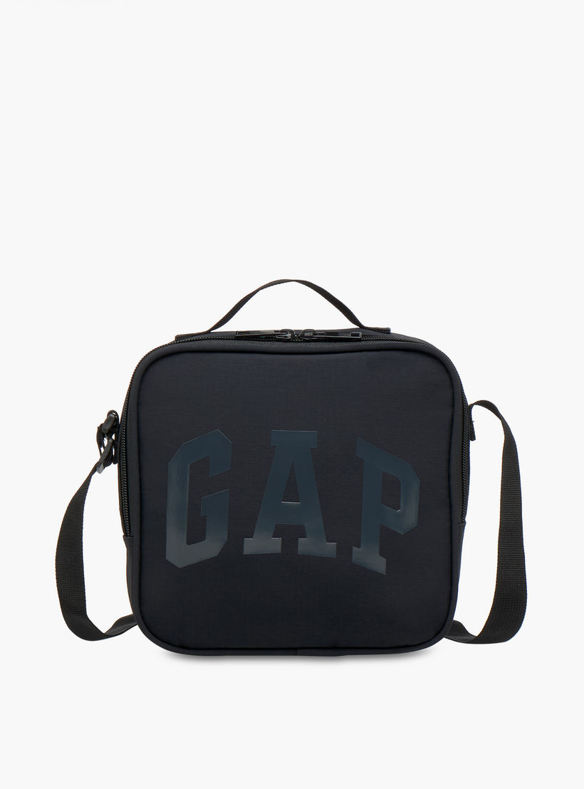 GAP Logo Print Lunch Bag with Adjustable Strap and Zip Closure-school-lunchessentials-lunchbags-image-1