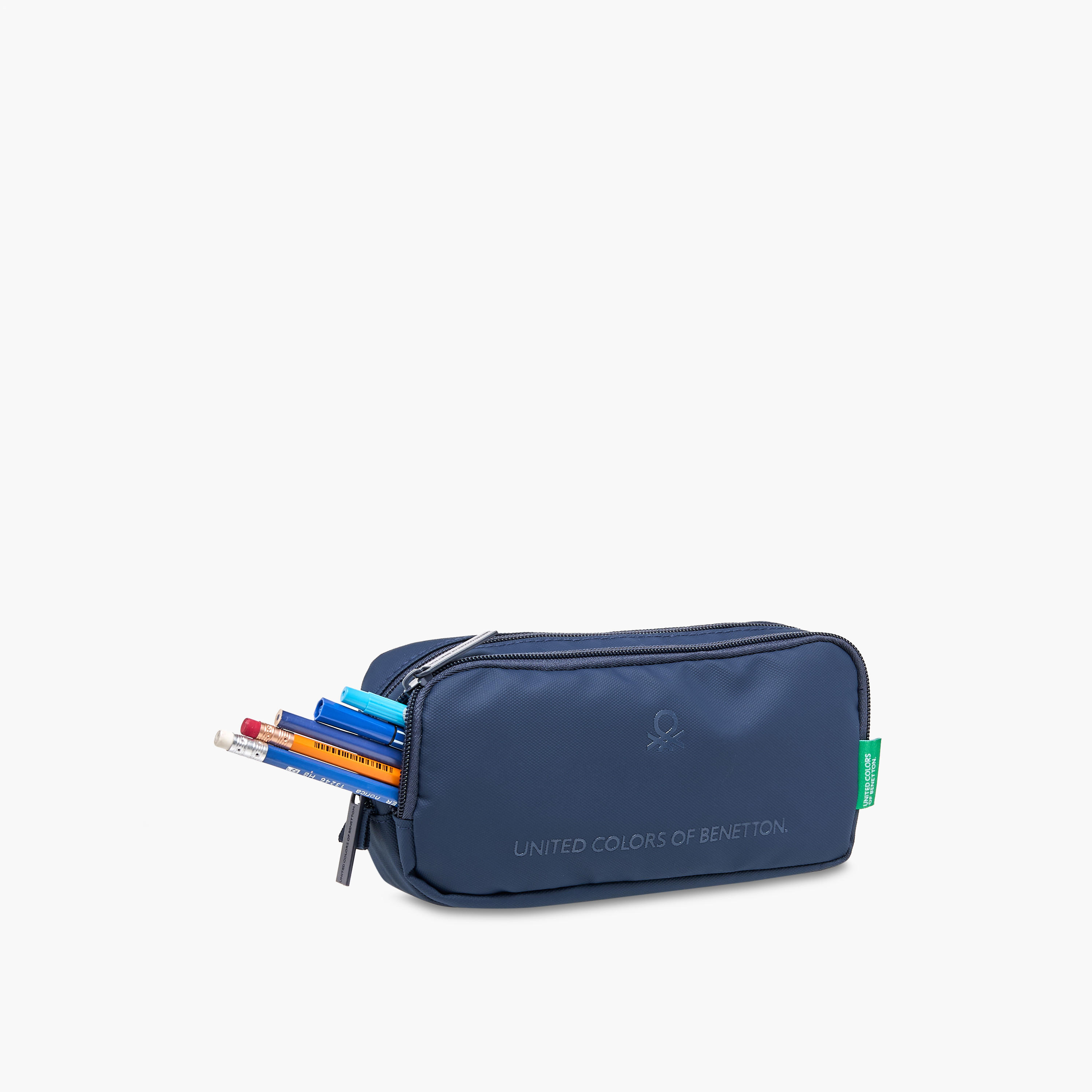 مقلمة سادة بقسمين وسحاب إغلاق من يو سي بي-school-stationery-pencilcases-image-5