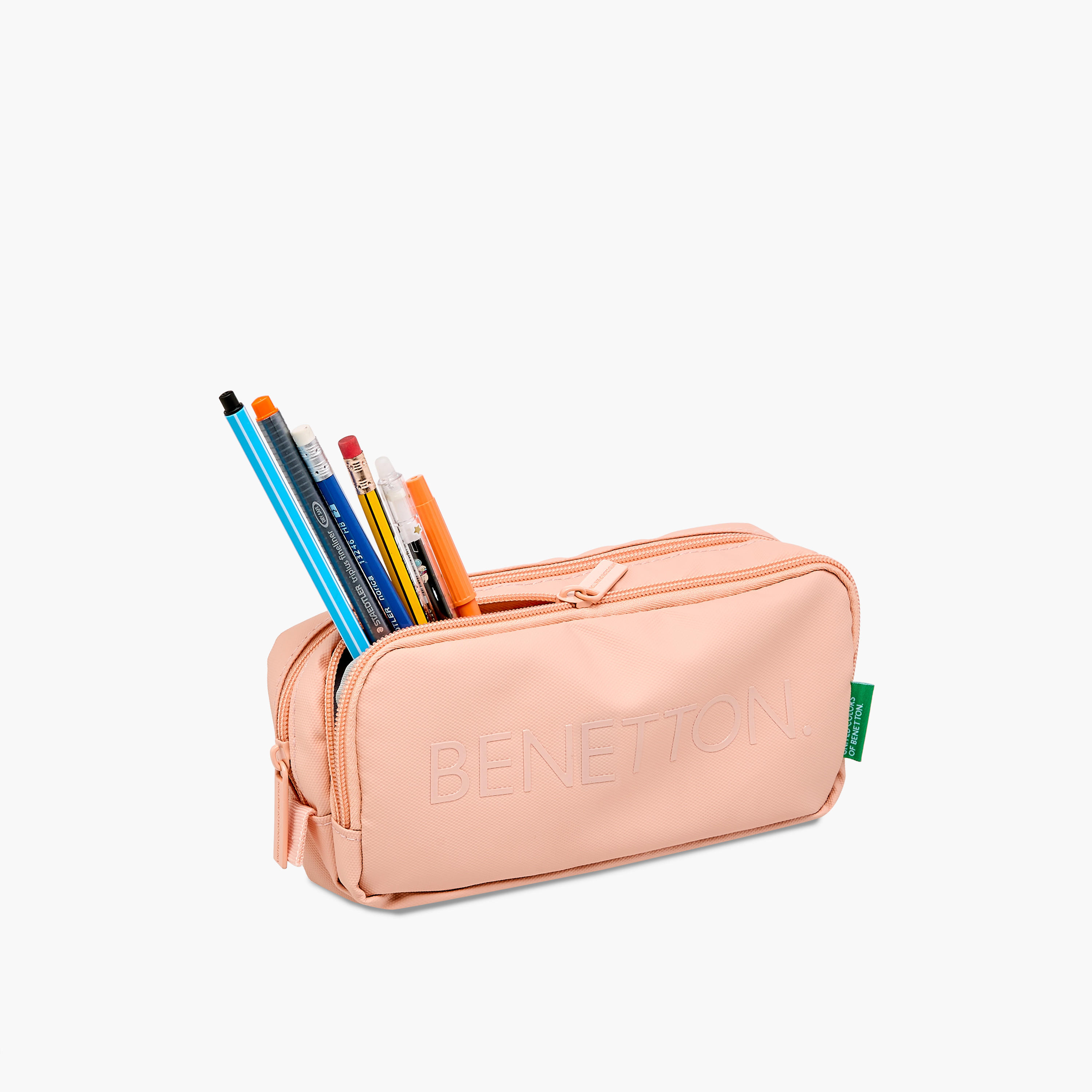 مقلمة بقسمين ونقوش شعار وسحاب إغلاق من يو أس بي-school-stationery-pencilcases-image-5