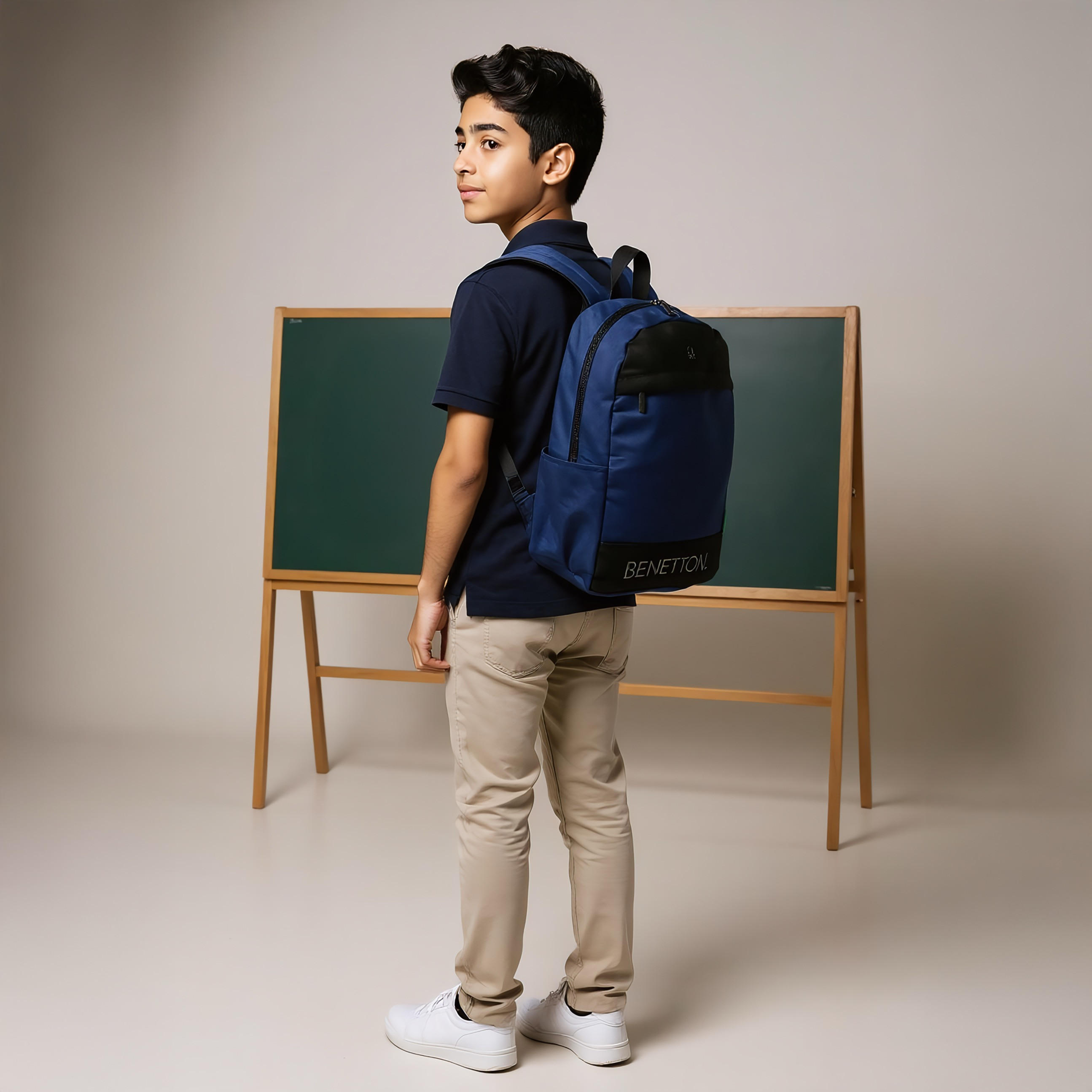 شنطة ظهر 17 بوصة سادة بحمّالات قابلة للتعديل وسحّاب إغلاق من يو سي بي - 43x28x14 سم-school-bagsandbackpacks-backpacks-image-3