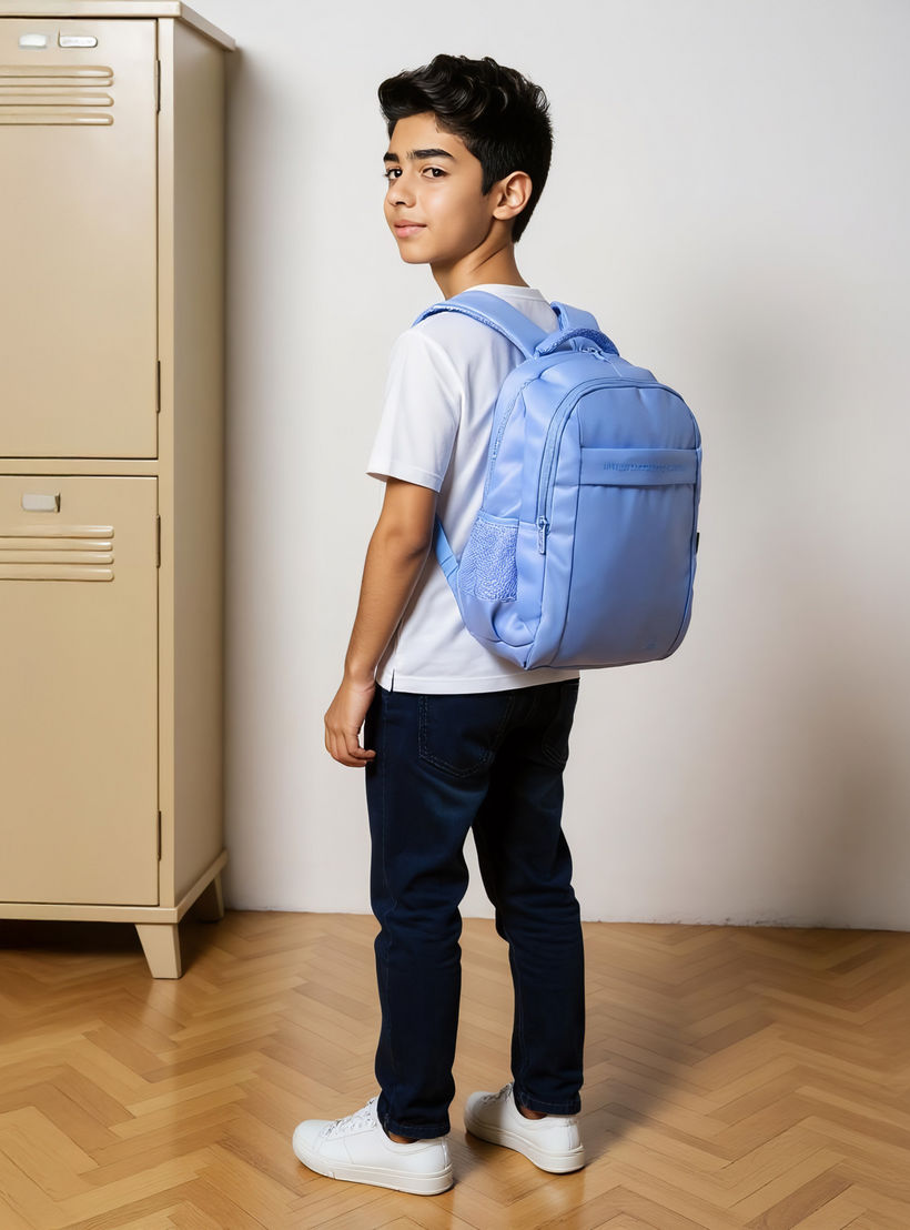 UCB 17-inch Solid Backpack with Adjustable Straps and Zip Closure - 44x30x14 cms-school-bagsandbackpacks-backpacks-image-2