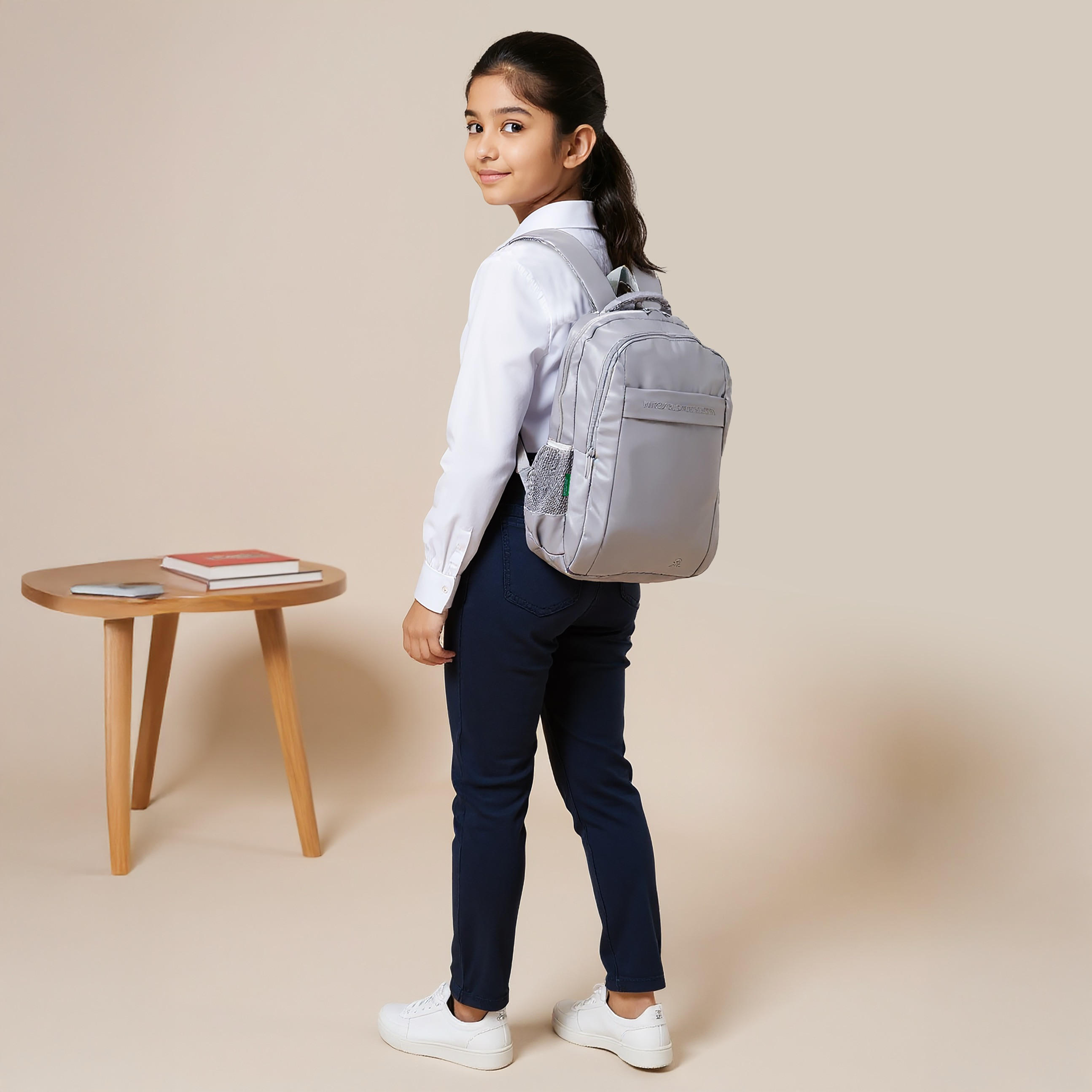 UCB 17-inch Solid Backpack with Adjustable Straps and Zip Closure - 44x30x14 cms-school-bagsandbackpacks-backpacks-image-2