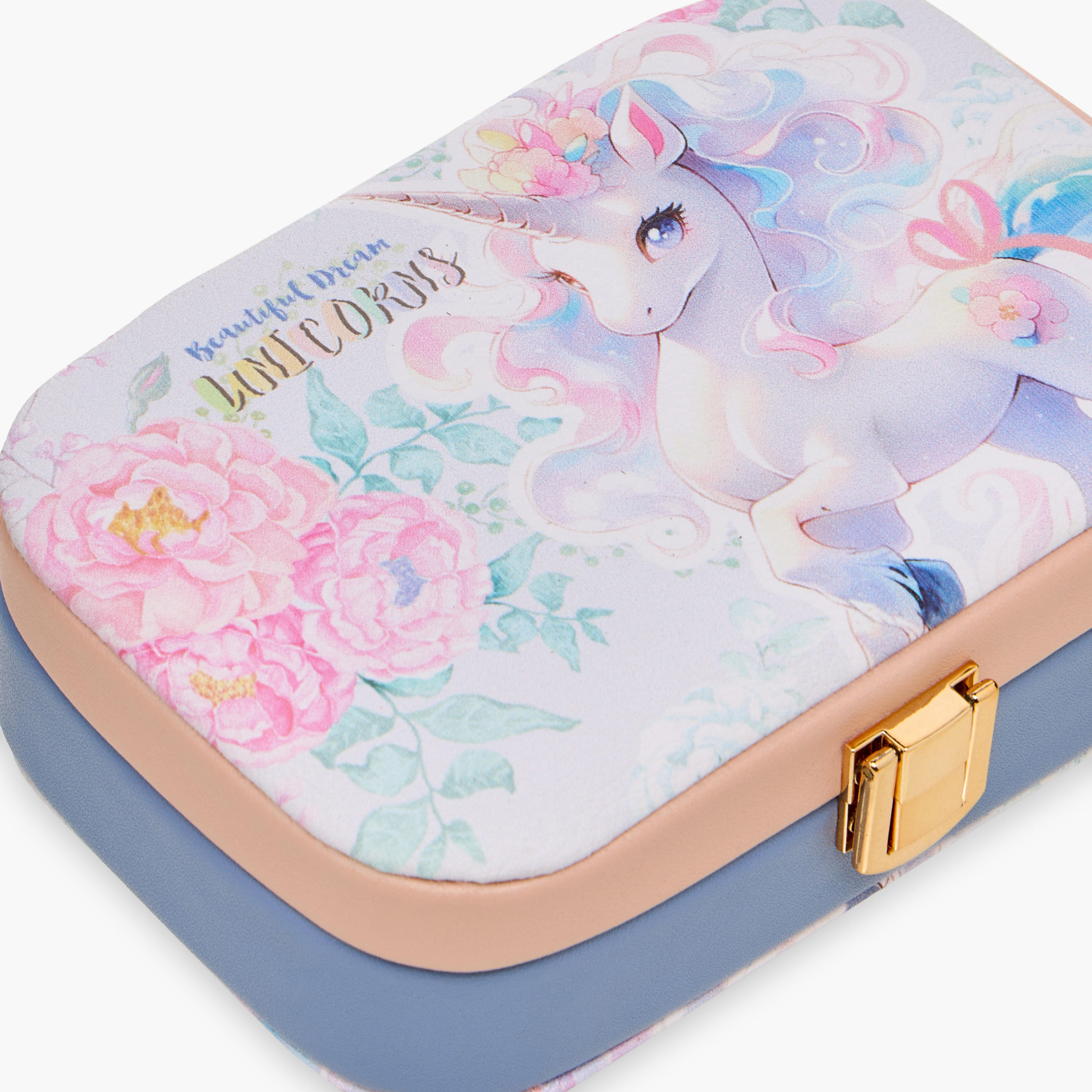 Unicorn Print Jewellery Organiser - 15x10x5 cms-women-watchesandjewellery-jewellery-storage-image-4