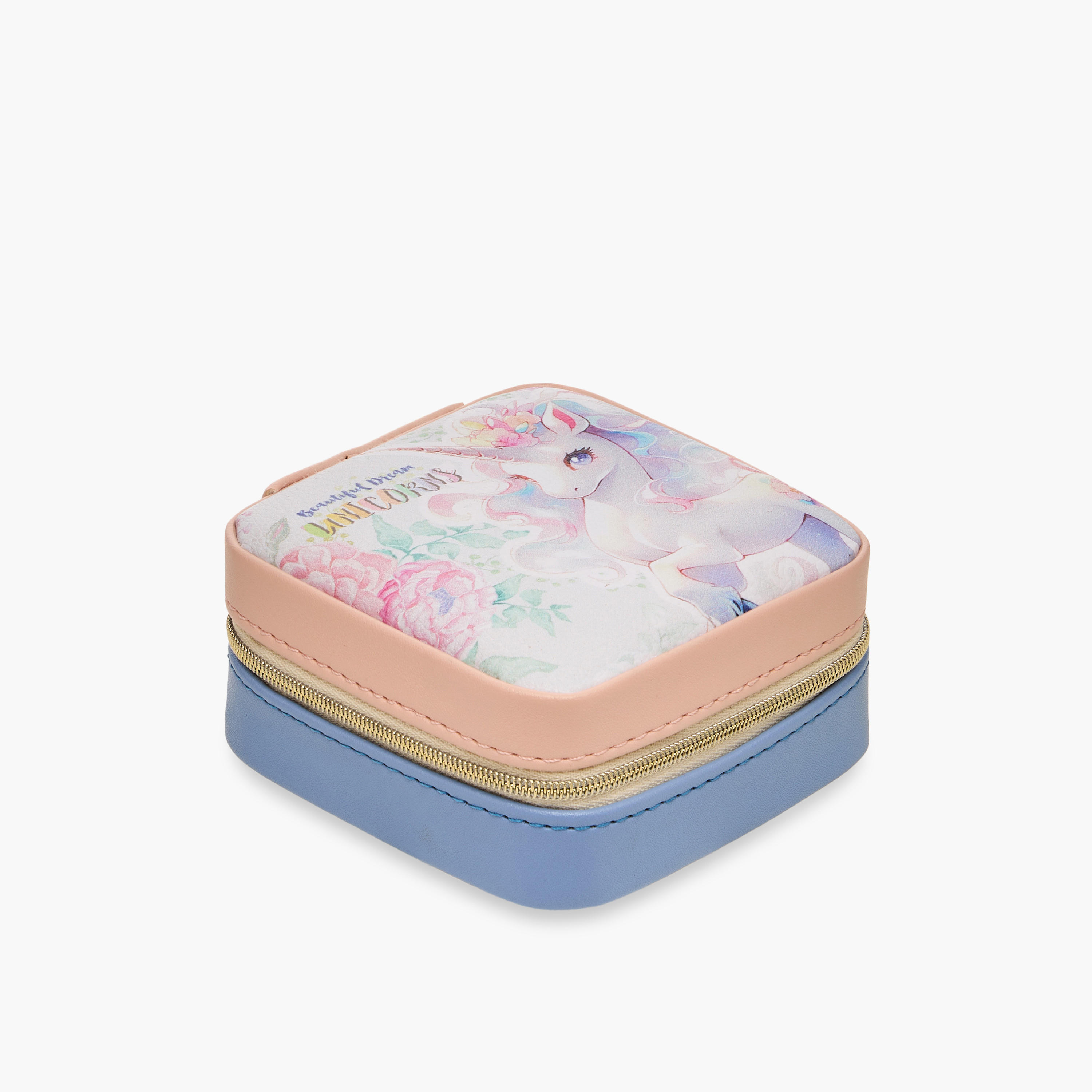 Unicorn Print Jewellery Organiser - 10x10x5 cms-women-watchesandjewellery-jewellery-storage-image-1