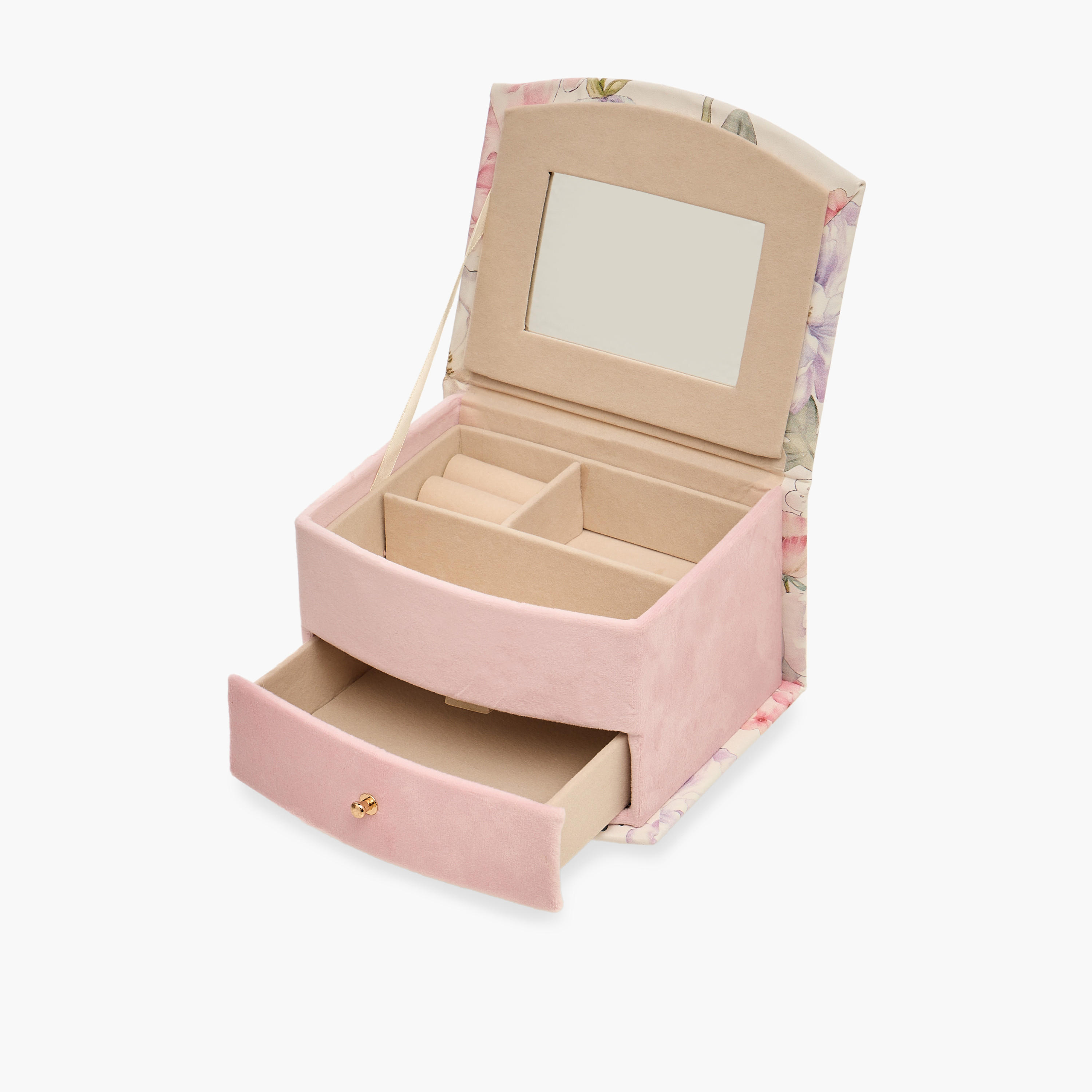 منظم مجوهرات بطبعات أزهار من سويت لايف - 15x14x9 سم-women-watchesandjewellery-jewellery-storage-image-2