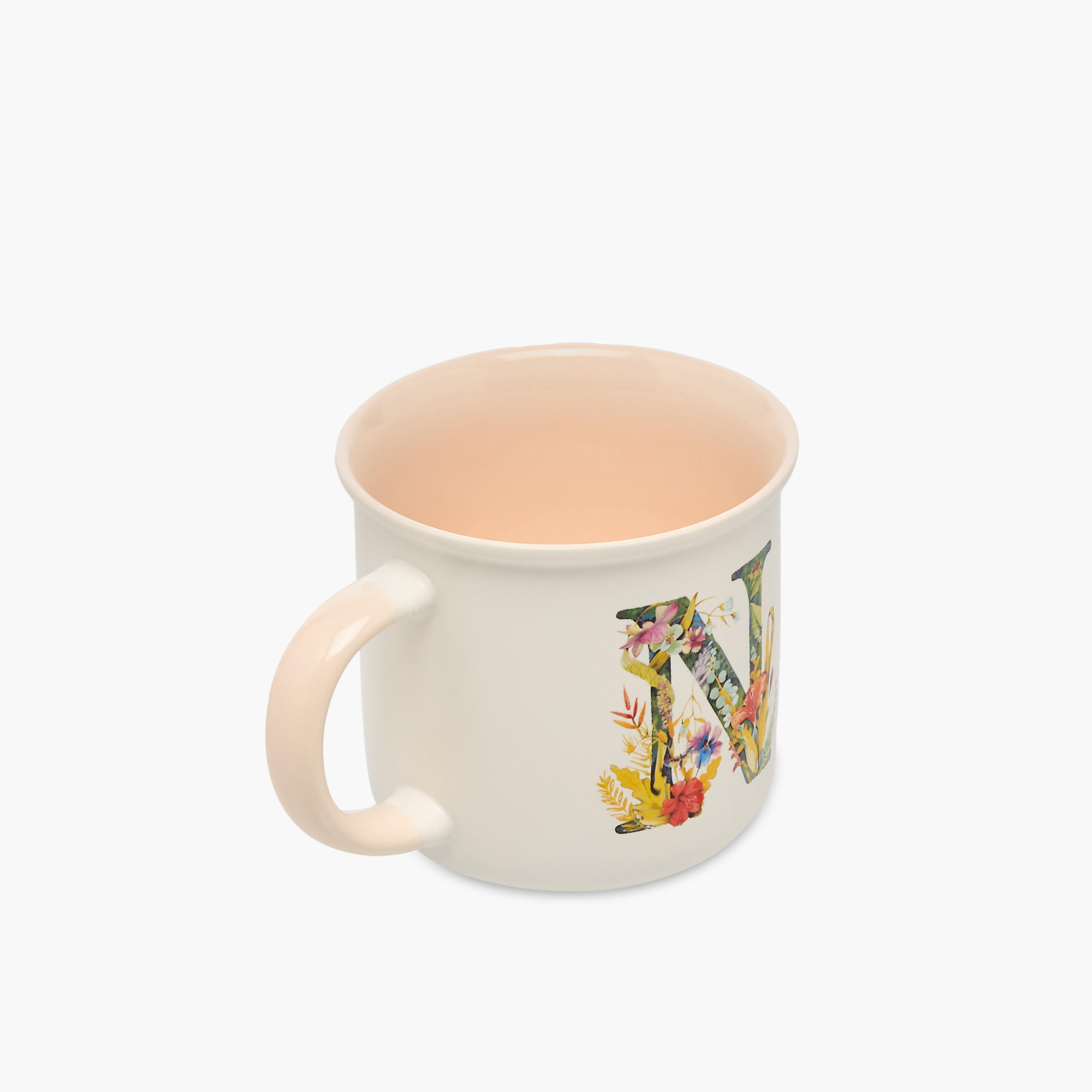Floral Initial N Print New Bone China Mug - 355 ml-household-dining-teaandcoffee-mugsandcups-image-3