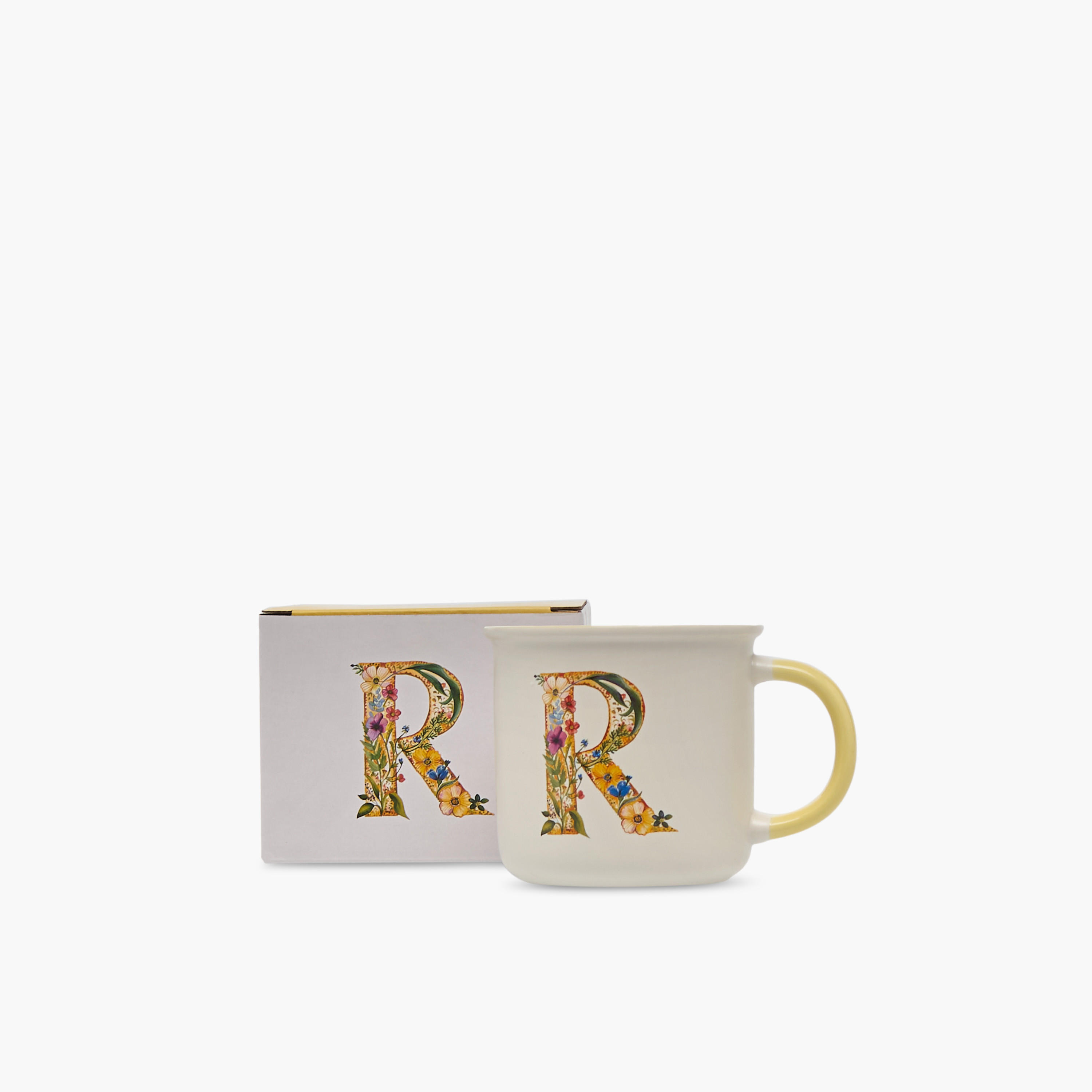 Floral Initial R Print New Bone China Mug - 355 ml-household-dining-teaandcoffee-mugsandcups-image-4