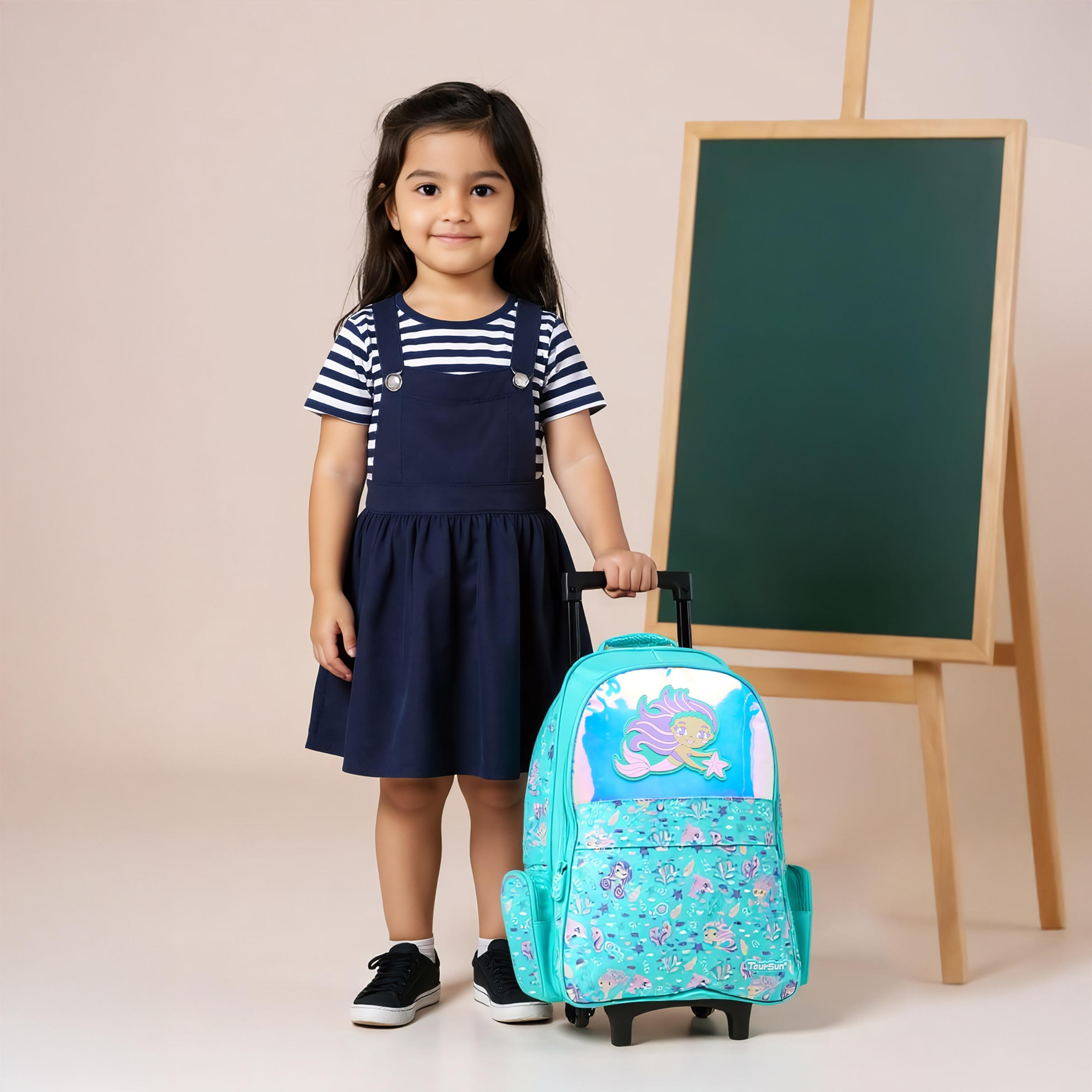 شنطة ترولي للبنات 5-8 سنوات بأحزمة كتف مبطّنة وتصميم ميرميد من تورسن-school-bagsandbackpacks-trolleybags-image-2