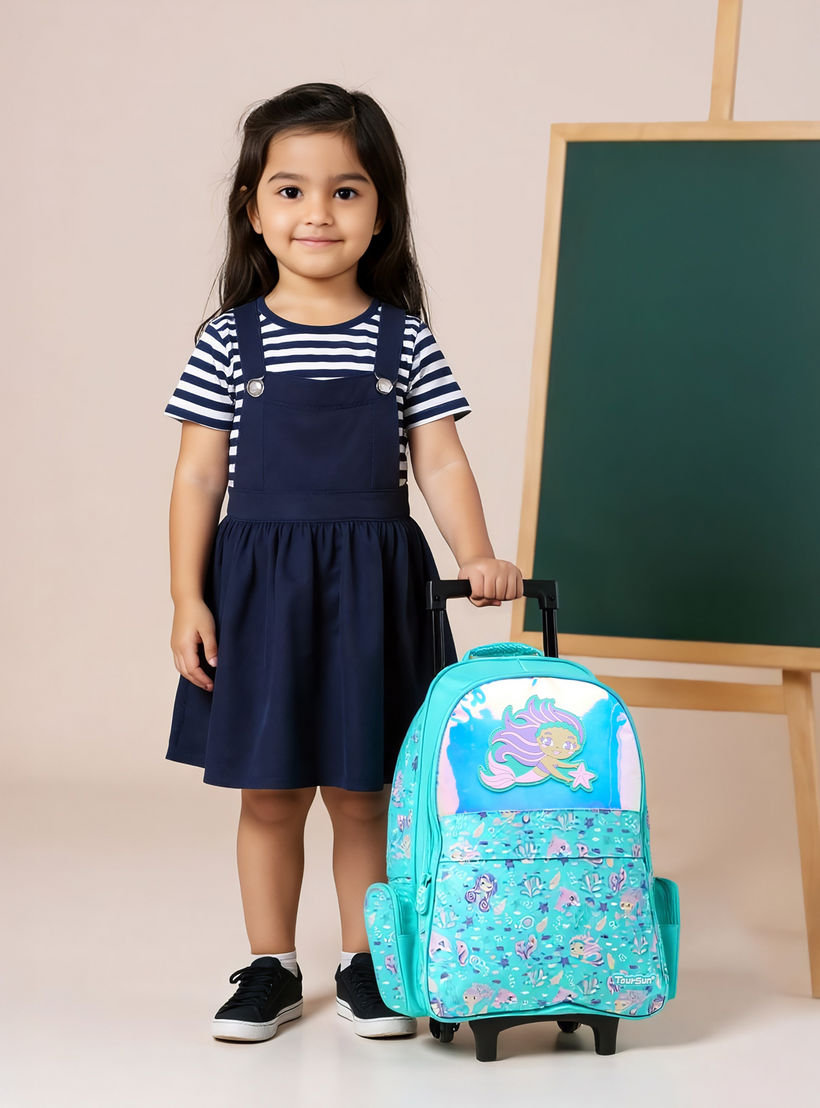 شنطة ترولي للبنات 5-8 سنوات بأحزمة كتف مبطّنة وتصميم ميرميد من تورسن-school-bagsandbackpacks-trolleybags-image-2