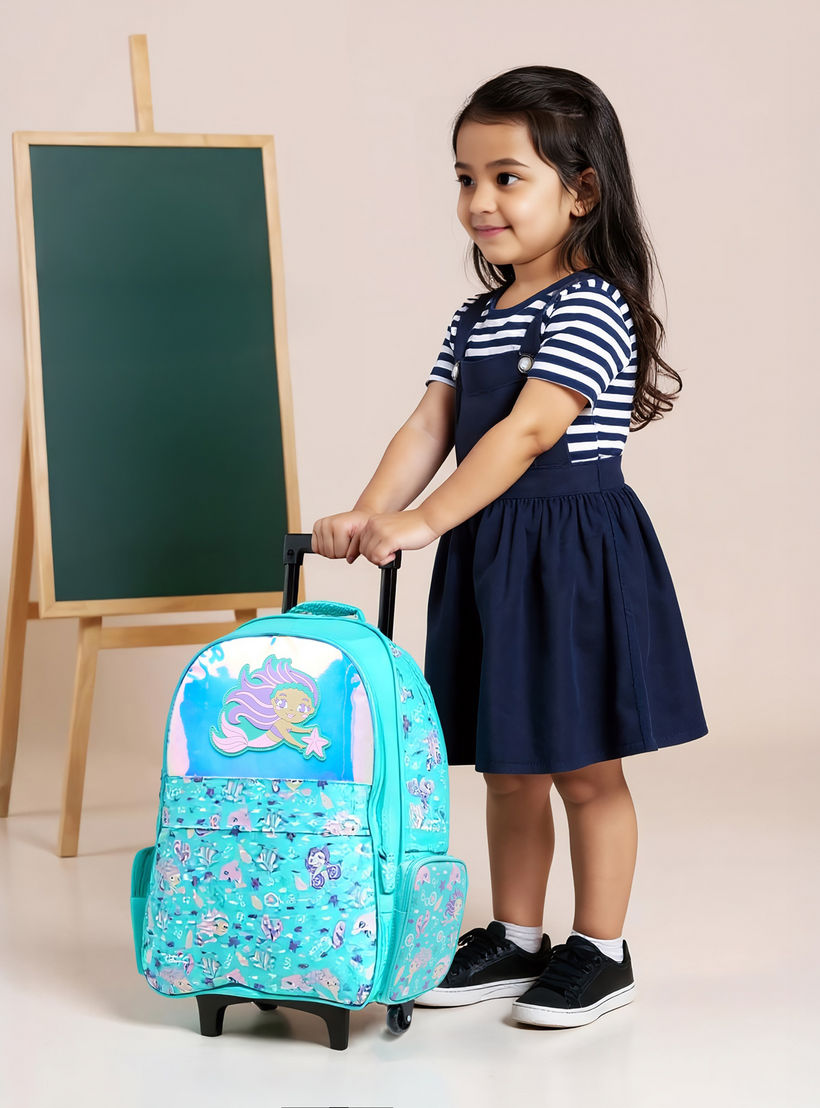 شنطة ترولي للبنات 5-8 سنوات بأحزمة كتف مبطّنة وتصميم ميرميد من تورسن-school-bagsandbackpacks-trolleybags-image-3