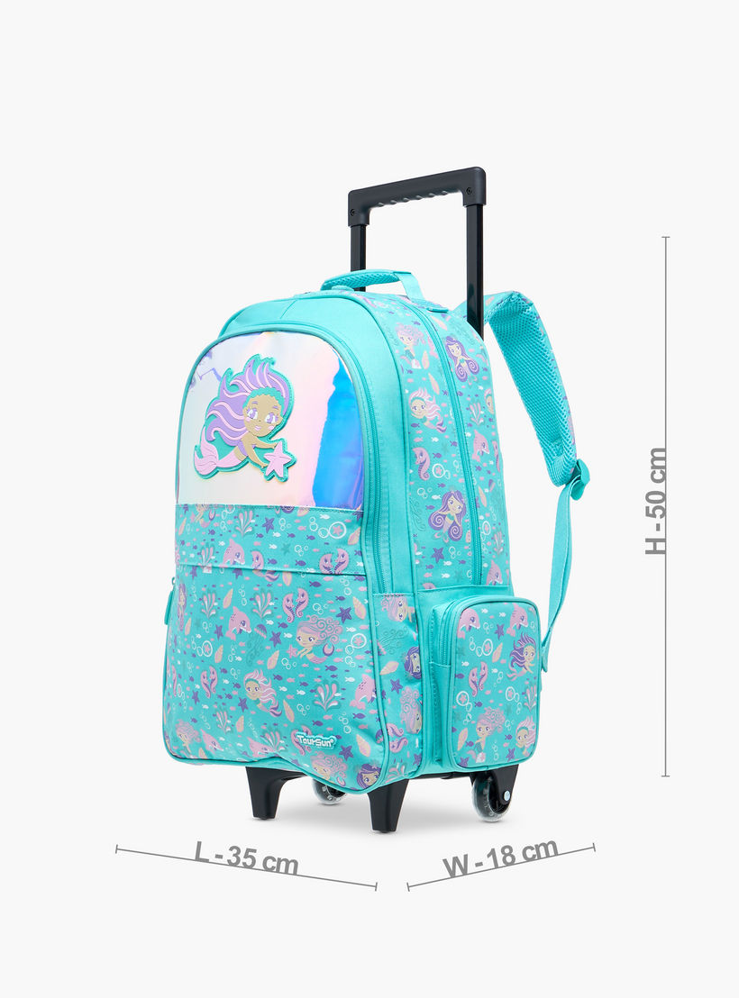 شنطة ترولي للبنات 5-8 سنوات بأحزمة كتف مبطّنة وتصميم ميرميد من تورسن-school-bagsandbackpacks-trolleybags-image-4