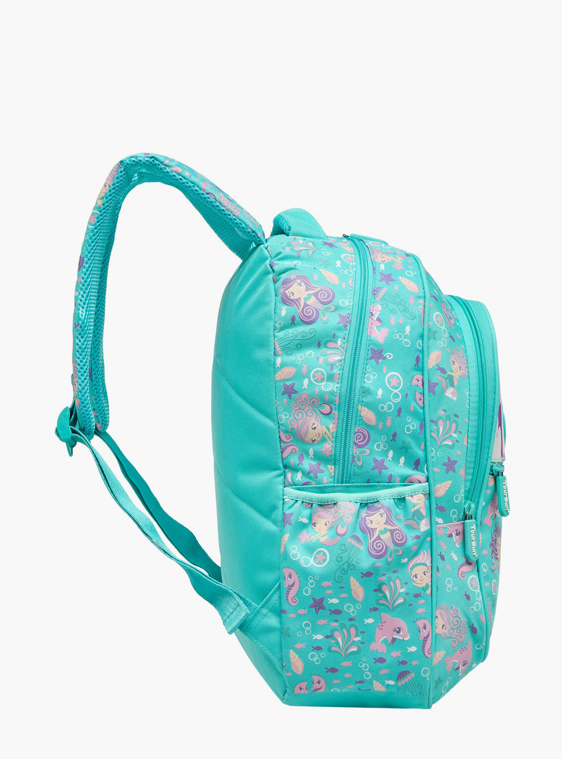 Toursun Mermaid Print Backpack with Adjustable Straps and Zip Closure - 13x30x42 cms-school-bagsandbackpacks-backpacks-image-3