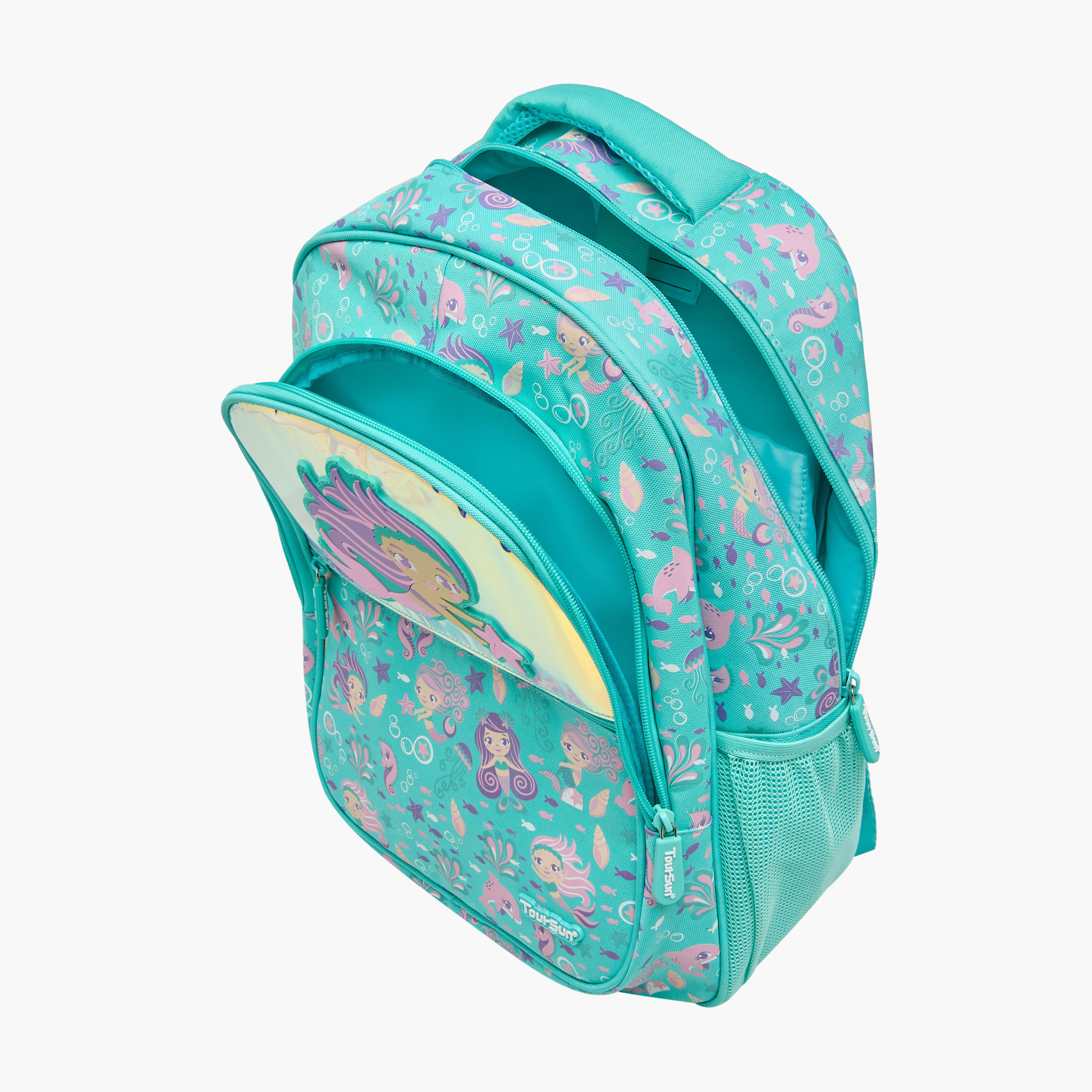 Toursun Mermaid Print Backpack with Adjustable Straps and Zip Closure - 13x30x42 cms-school-bagsandbackpacks-backpacks-image-6