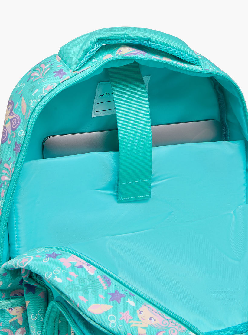 Toursun Mermaid Print Backpack with Adjustable Straps and Zip Closure - 13x30x42 cms-school-bagsandbackpacks-backpacks-image-7
