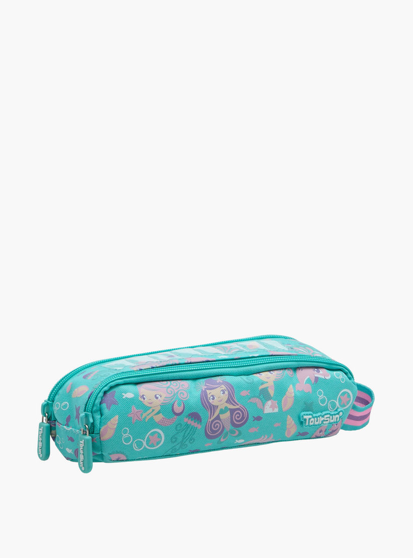 Toursun Mermaid Print Pencil Pouch with Zip Closure-school-stationery-pencilcases-image-2