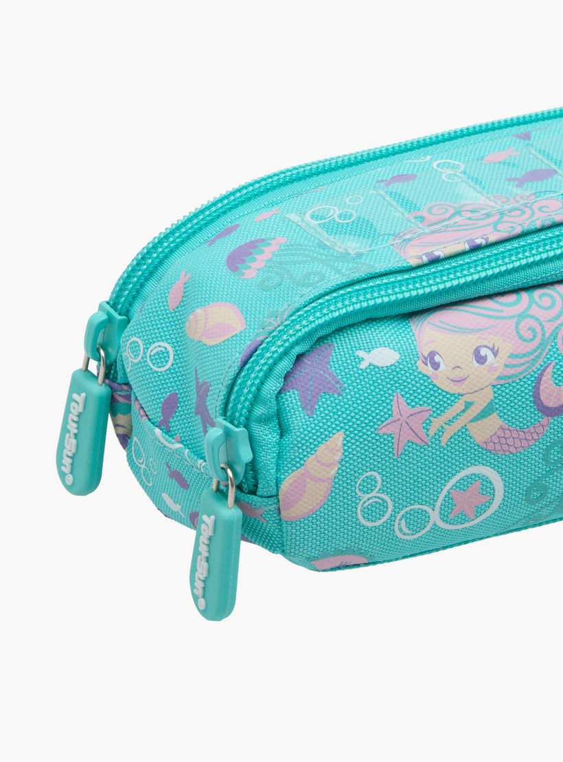 Toursun Mermaid Print Pencil Pouch with Zip Closure-school-stationery-pencilcases-image-4