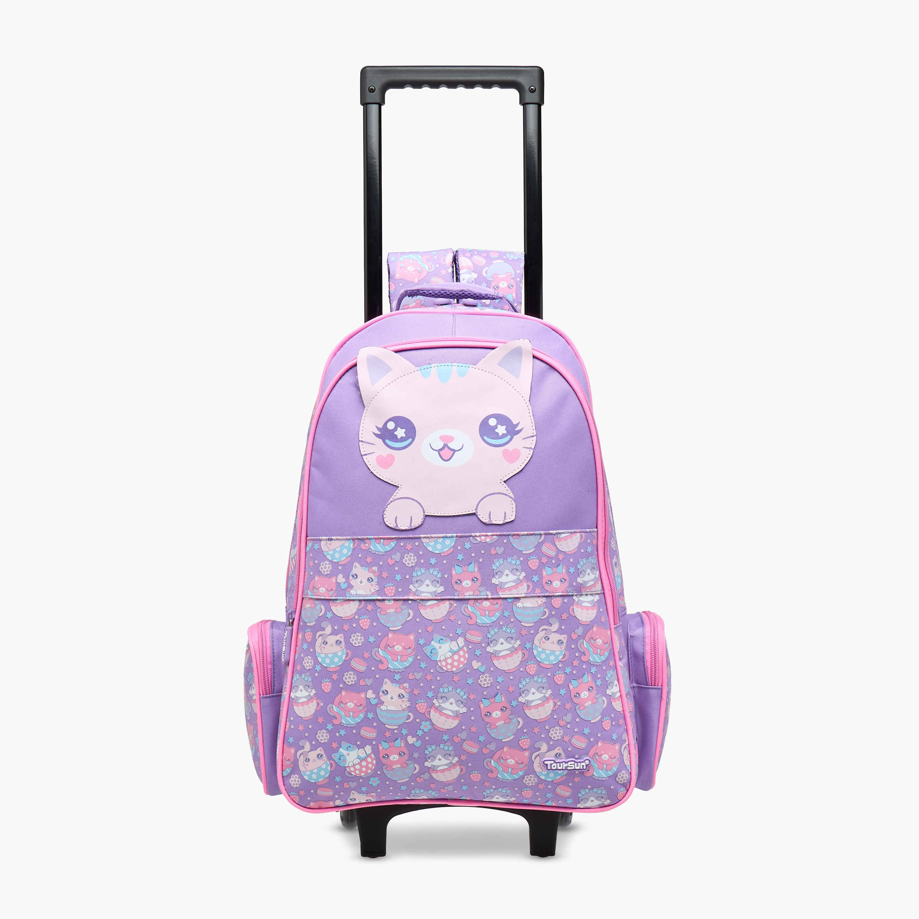 Toursun Cats Trolley Bag for Girls 5-8 Years with Padded Shoulder Straps -school-bagsandbackpacks-trolleybags-image-1