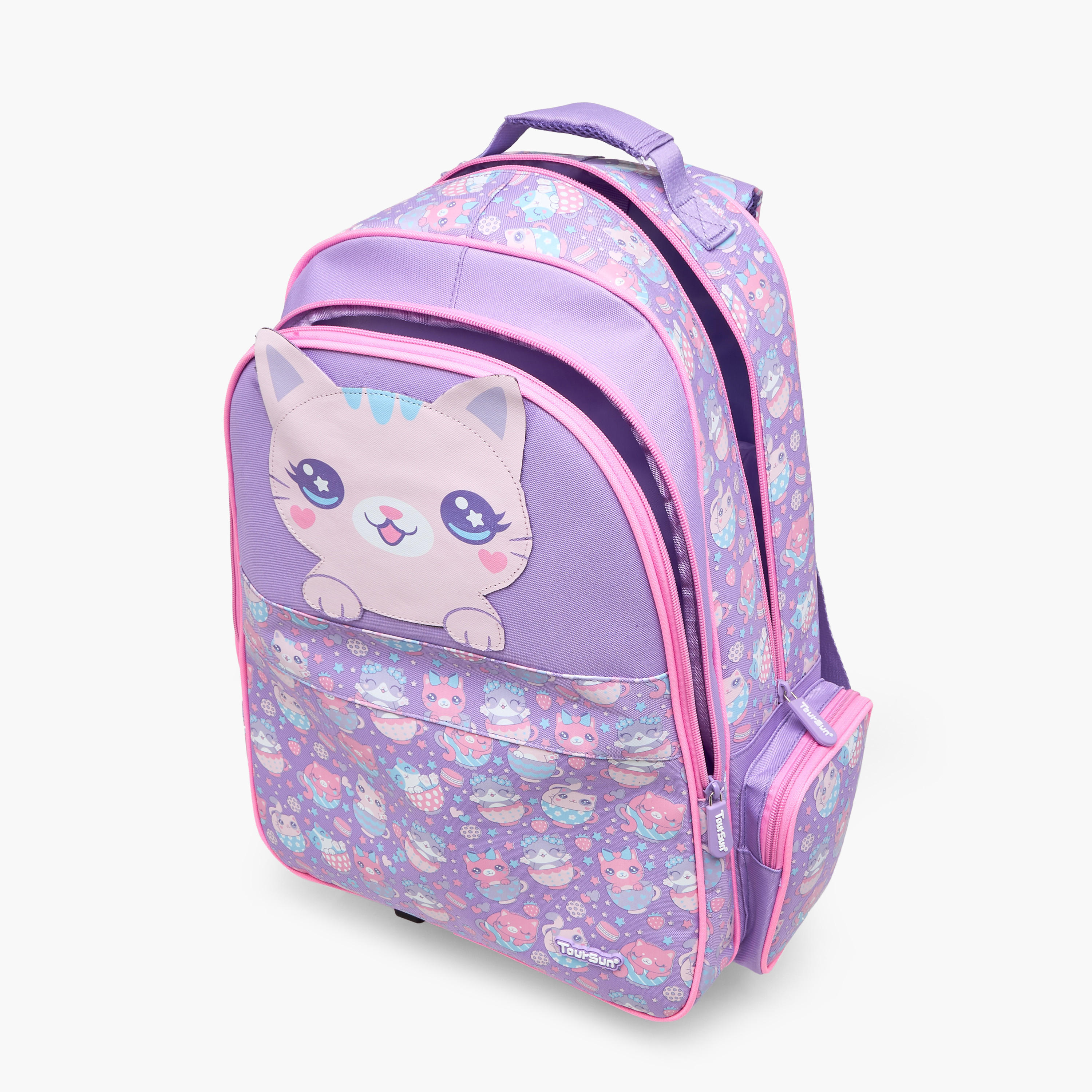 Toursun Cats Trolley Bag for Girls 5-8 Years with Padded Shoulder Straps -school-bagsandbackpacks-trolleybags-image-13