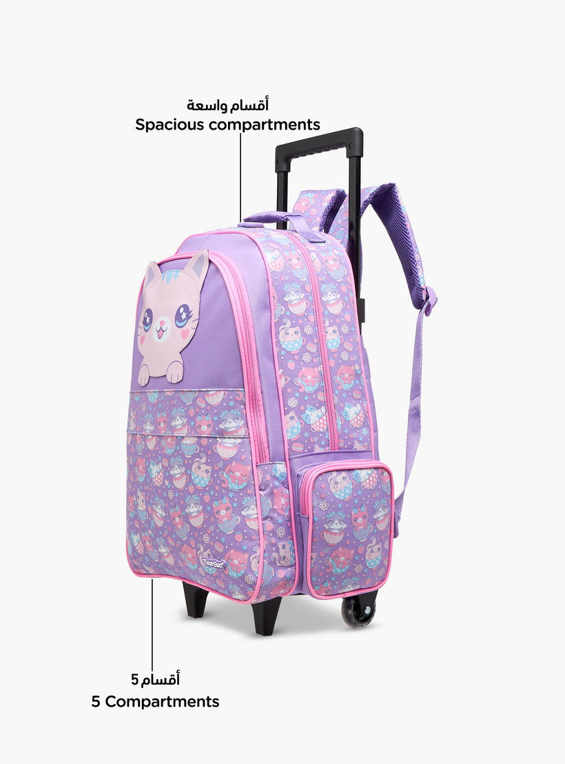 Toursun Cats Trolley Bag for Girls 5-8 Years with Padded Shoulder Straps -school-bagsandbackpacks-trolleybags-image-6