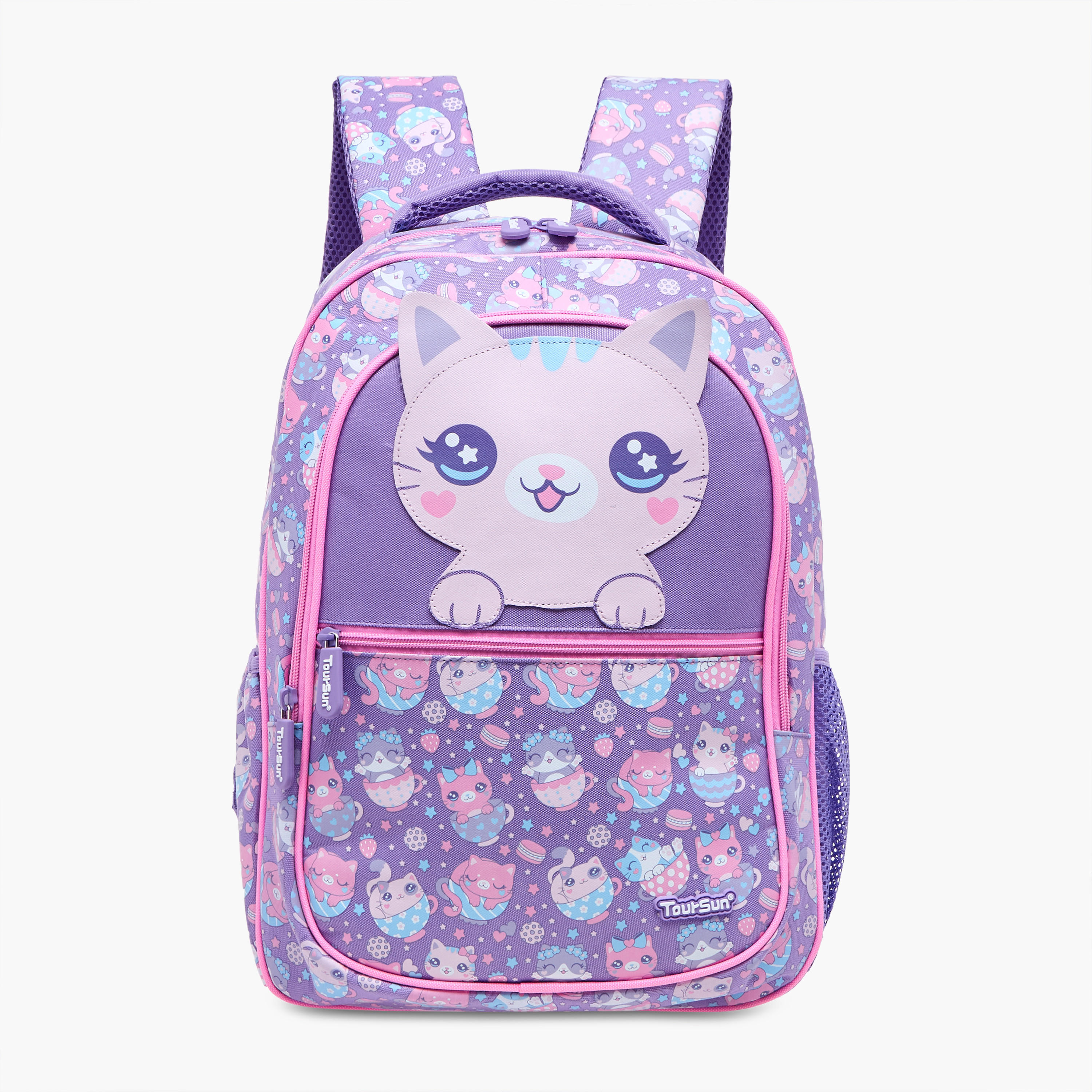 Toursun Cat Print Backpack with Adjustable Shoulder Straps and Zip Closure - 30x13x42 cms-school-bagsandbackpacks-backpacks-image-1
