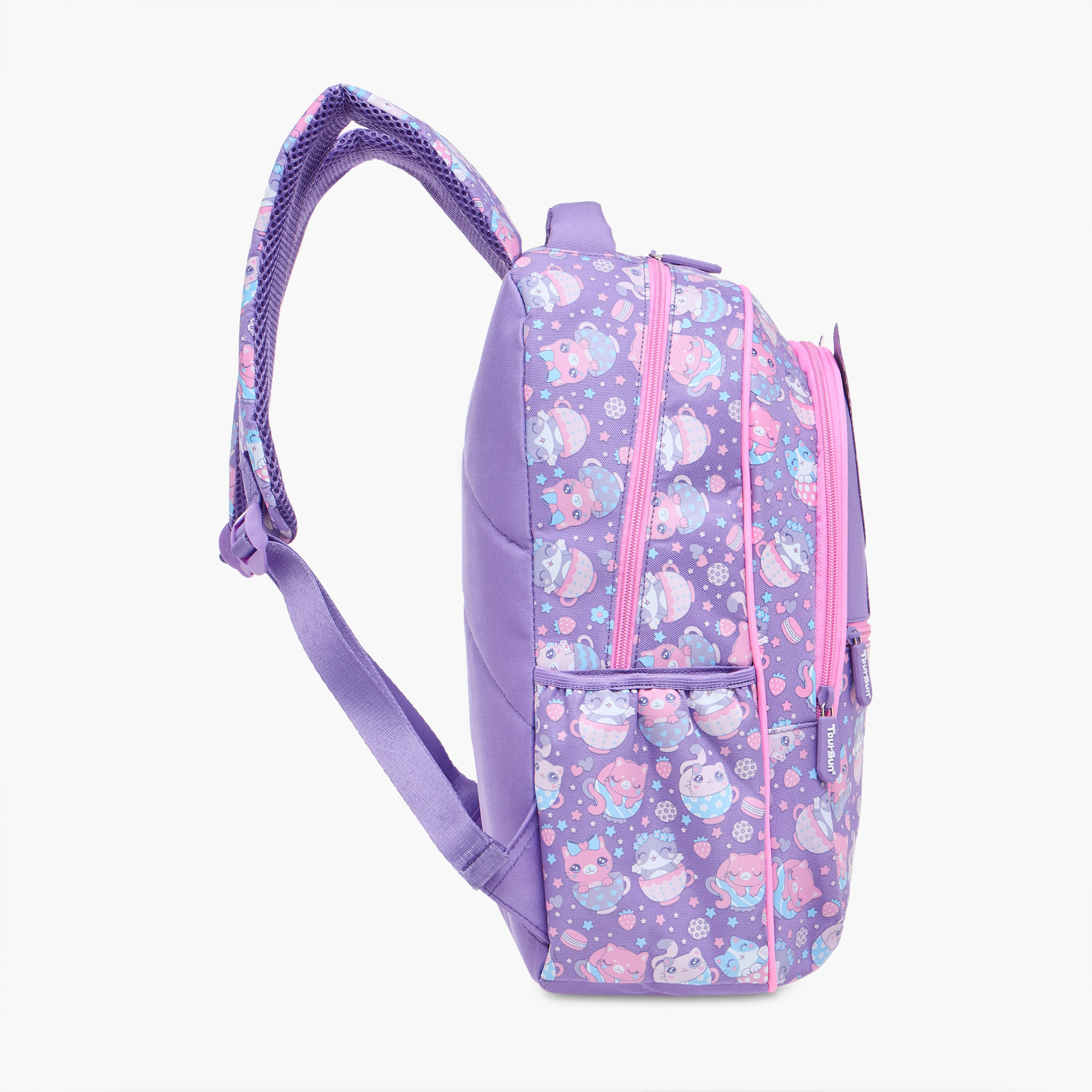 Toursun Cat Print Backpack with Adjustable Shoulder Straps and Zip Closure - 30x13x42 cms-school-bagsandbackpacks-backpacks-image-3