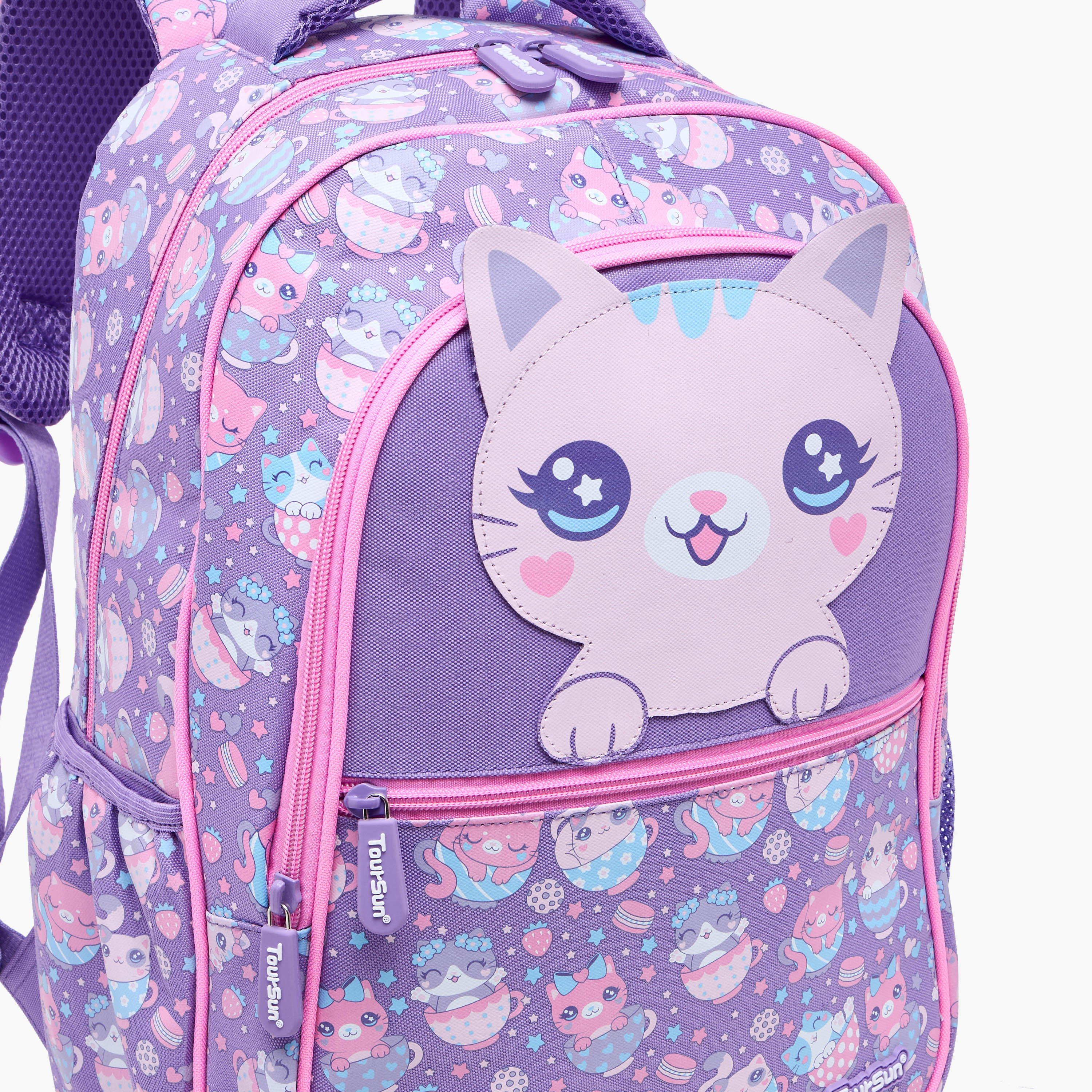 Toursun Cat Print Backpack with Adjustable Shoulder Straps and Zip Closure - 30x13x42 cms-school-bagsandbackpacks-backpacks-image-7