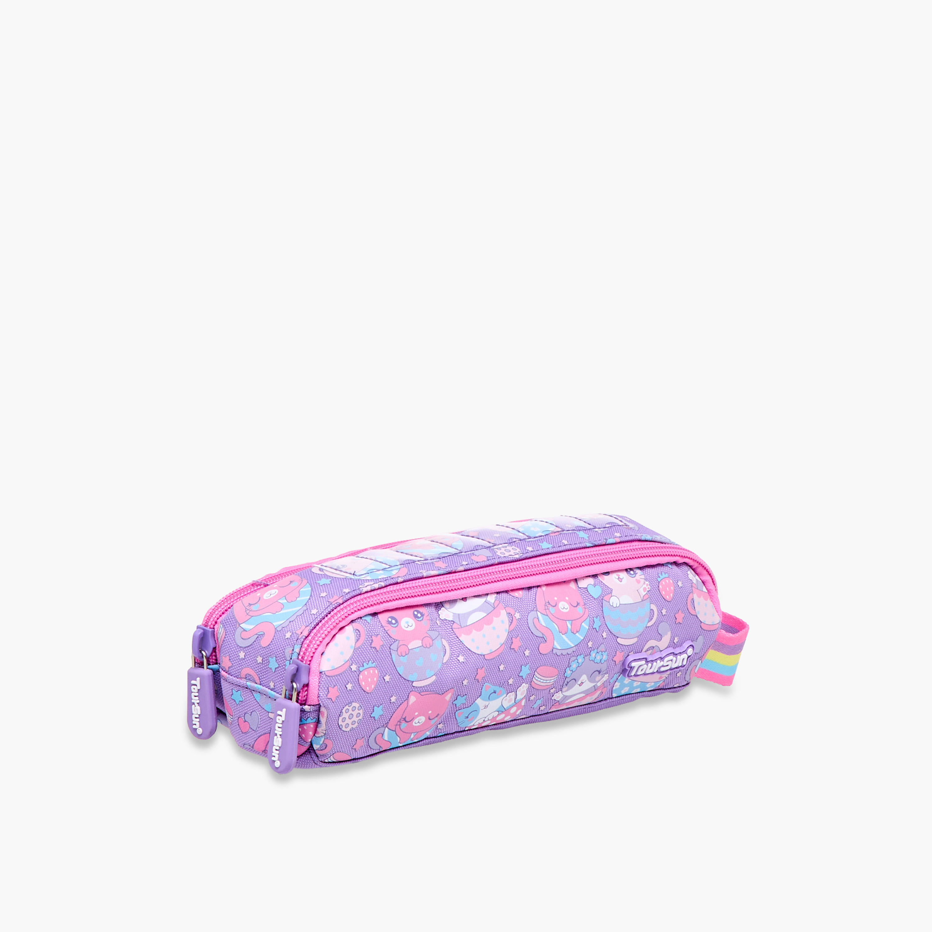 Toursun Cat Print Pencil Pouch with Zip Closure-school-stationery-pencilcases-image-2