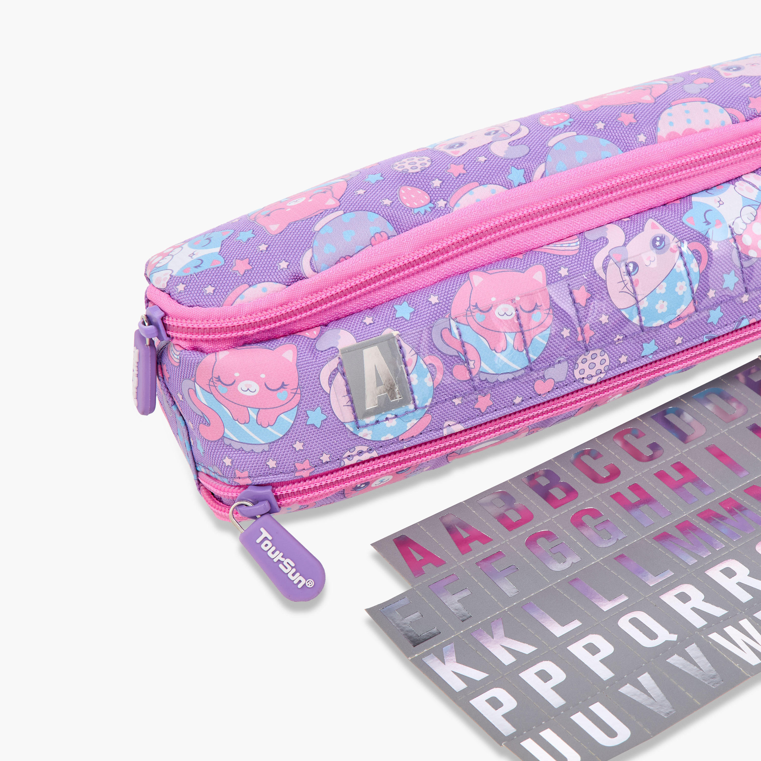 Toursun Cat Print Pencil Pouch with Zip Closure-school-stationery-pencilcases-image-8