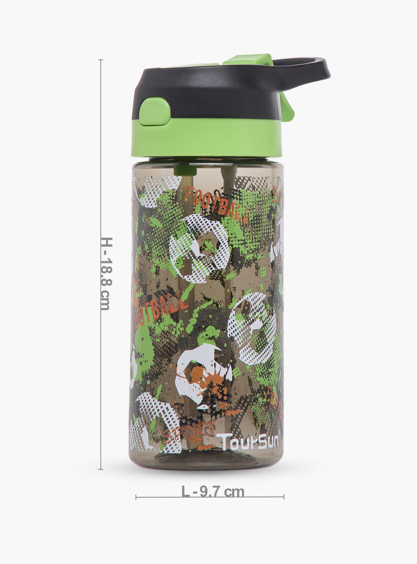 قارورة ماء بلاستيك بمقبض وتصميم كرة قدم من تورسن - 500 مل-school-waterbottles-image-2