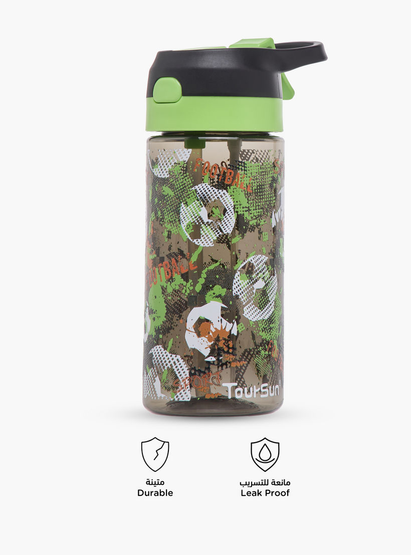 قارورة ماء بلاستيك بمقبض وتصميم كرة قدم من تورسن - 500 مل-school-waterbottles-image-4