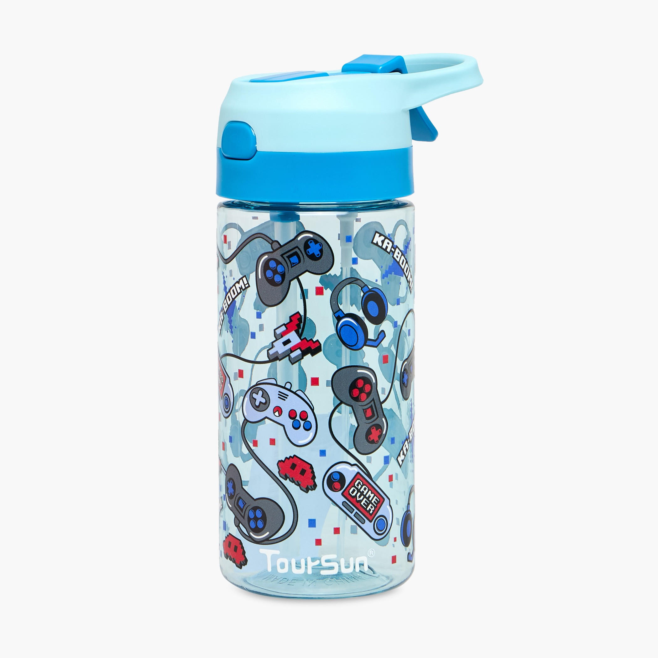 Toursun Gaming Plastic Water Bottle with Sipper and Handle – 500 ml-school-waterbottles-image-1