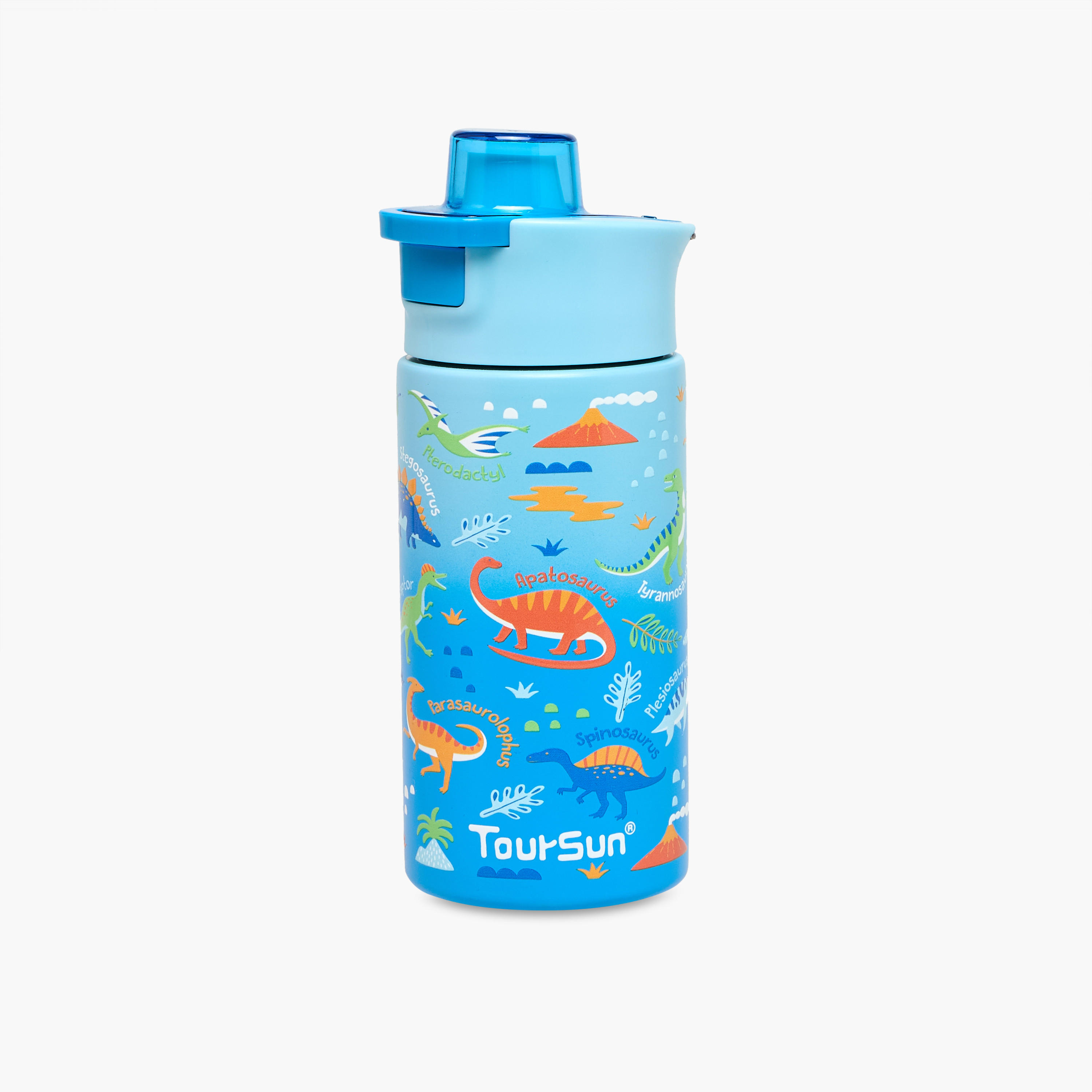 Toursun Dinosaur Stainless Steel Water Bottle with Sipper and Flip-Up Handle – 320 ml-school-waterbottles-image-1