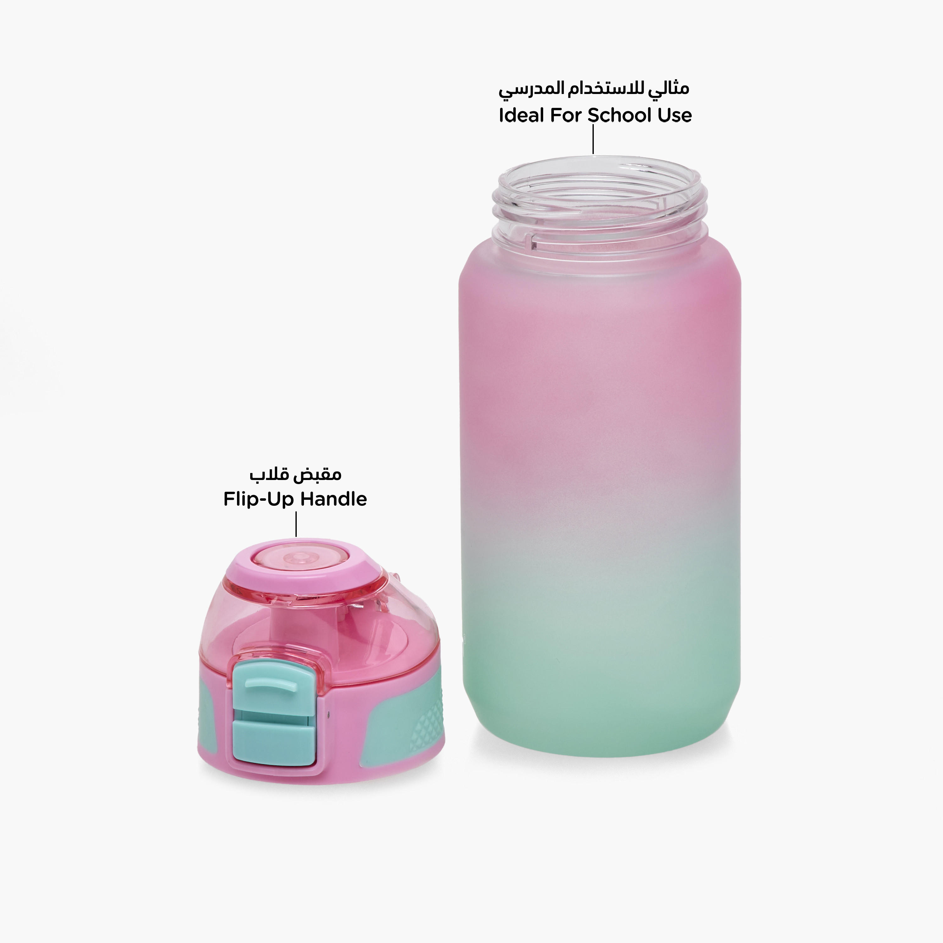Toursun Ombre Plastic Water Bottle with Flip-Up Handle – 540 ml-school-waterbottles-image-6
