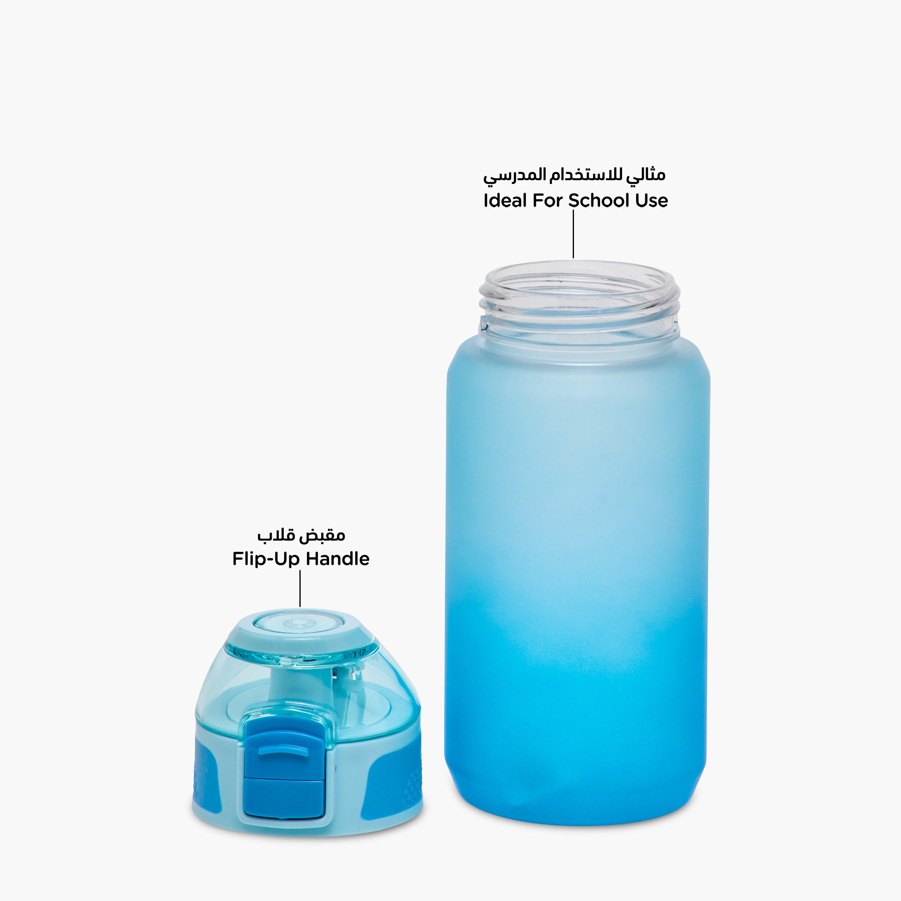 Toursun Ombre Plastic Water Bottle with Sipper and Flip-Up Lid – 540 ml-school-waterbottles-image-6