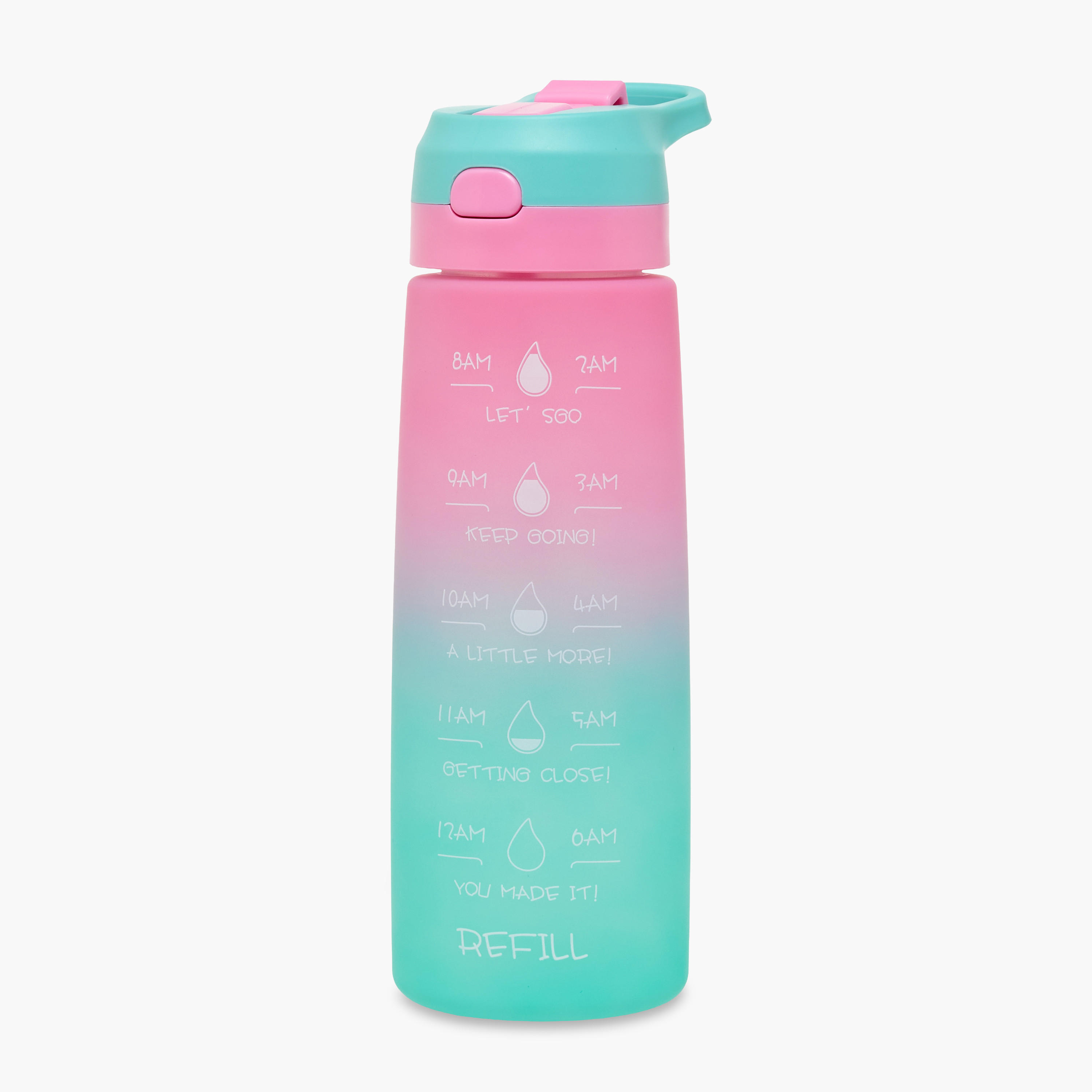 Time Marker Print Water Bottle with Spray-school-waterbottles-image-1
