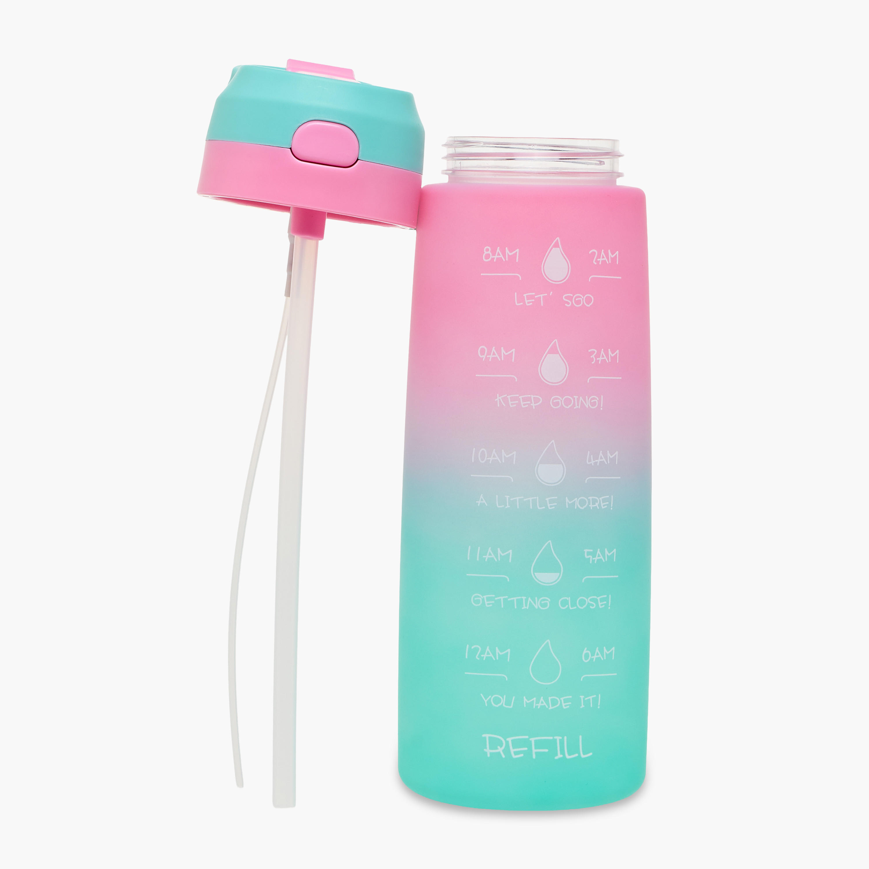 Time Marker Print Water Bottle with Spray-school-waterbottles-image-2