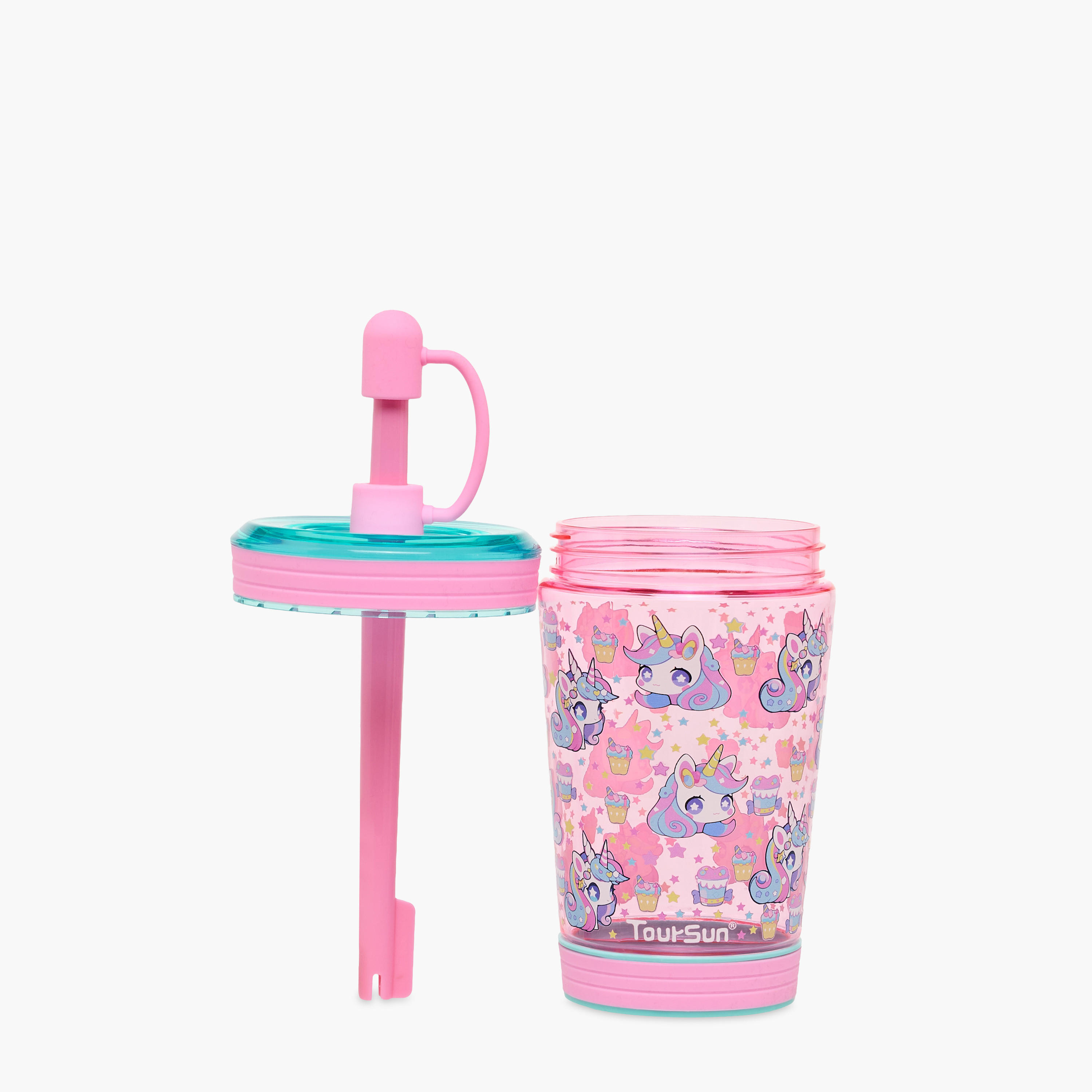 Unicorn Print Sipper with Straw - 480 ml-school-waterbottles-image-2