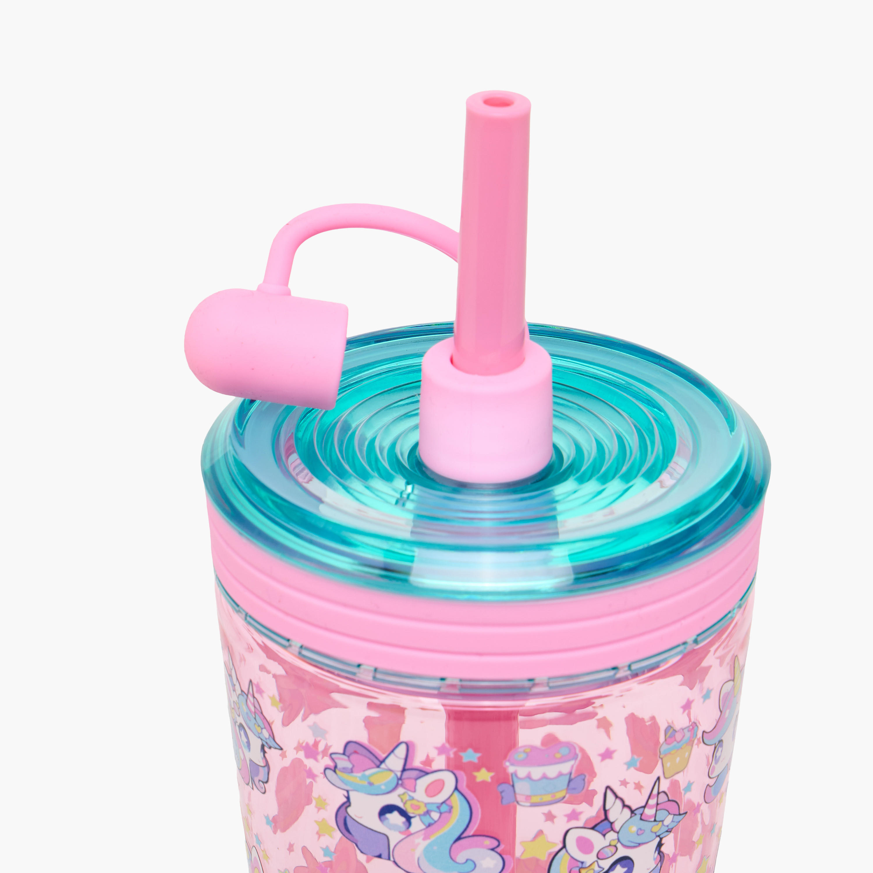 Unicorn Print Sipper with Straw - 480 ml-school-waterbottles-image-4