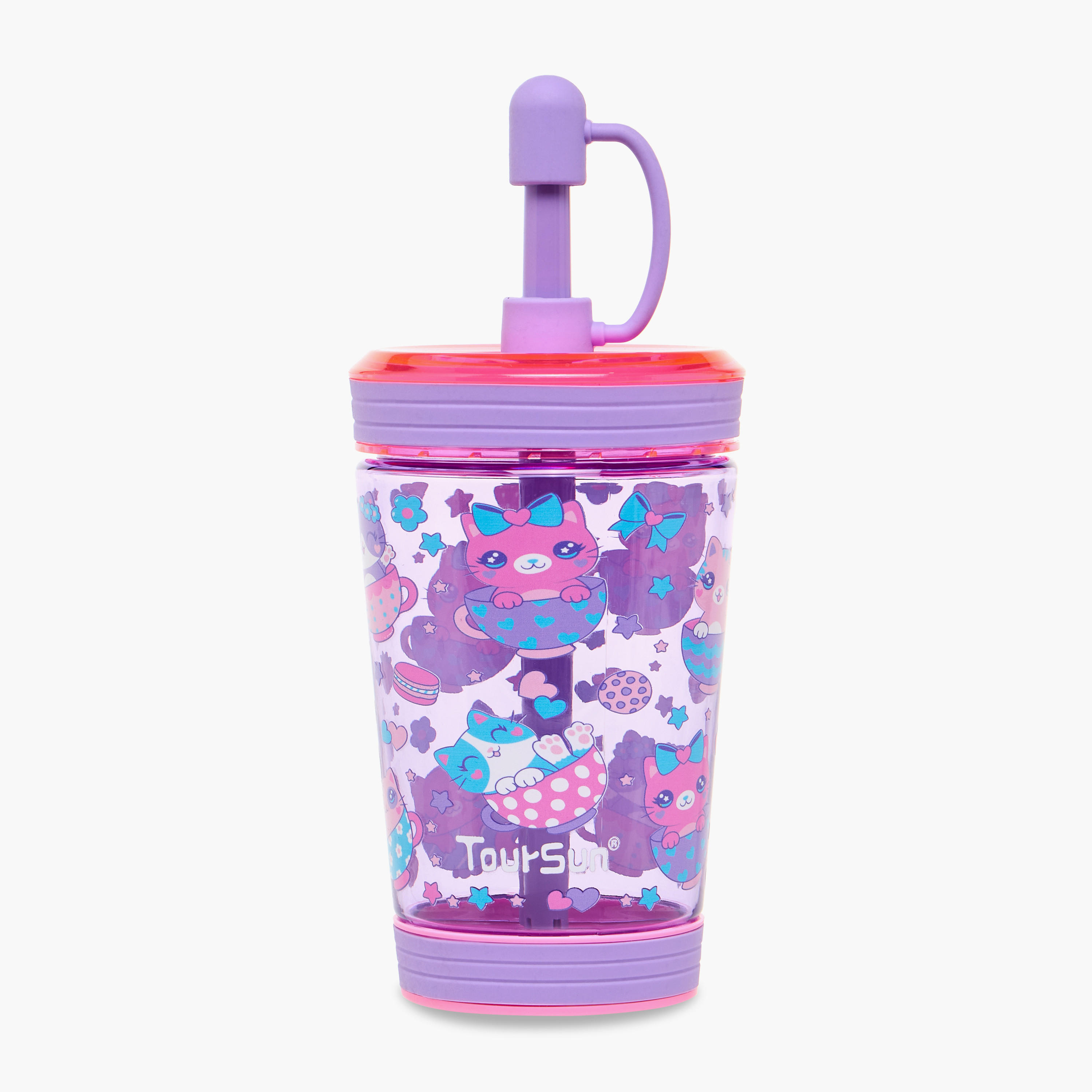 قارورة بقشة وطبعات قطة - 480 مل-school-waterbottles-image-1