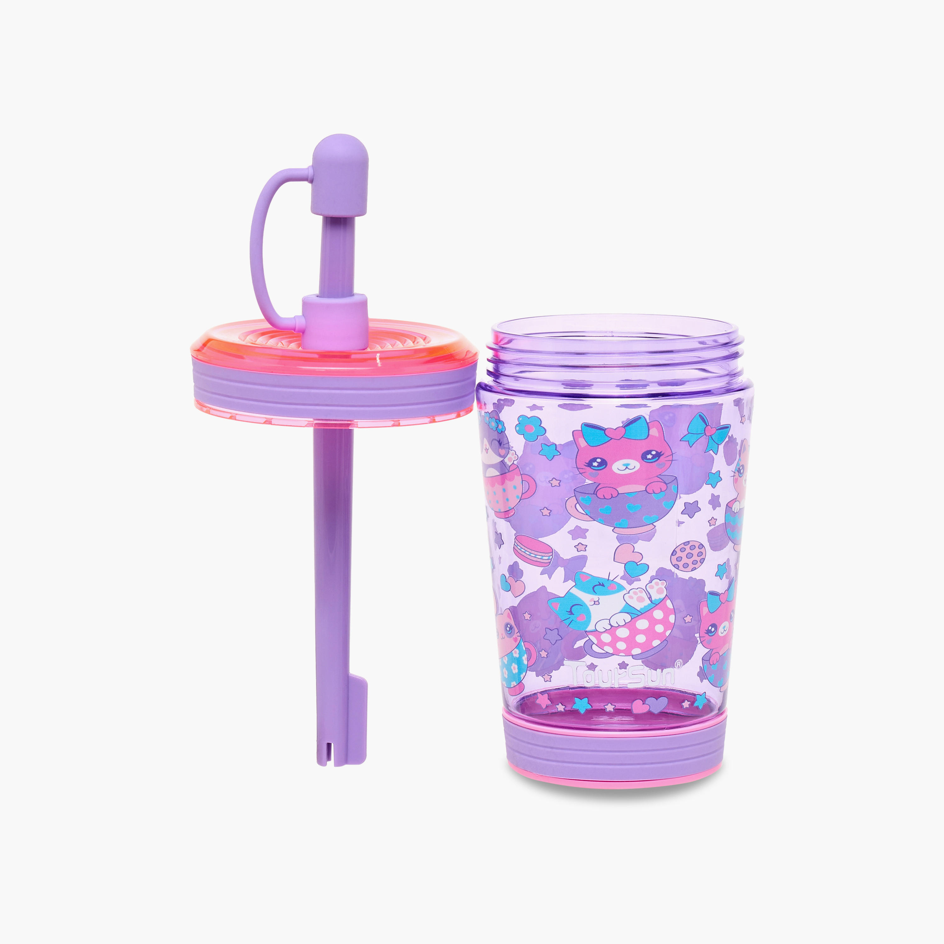 قارورة بقشة وطبعات قطة - 480 مل-school-waterbottles-image-2