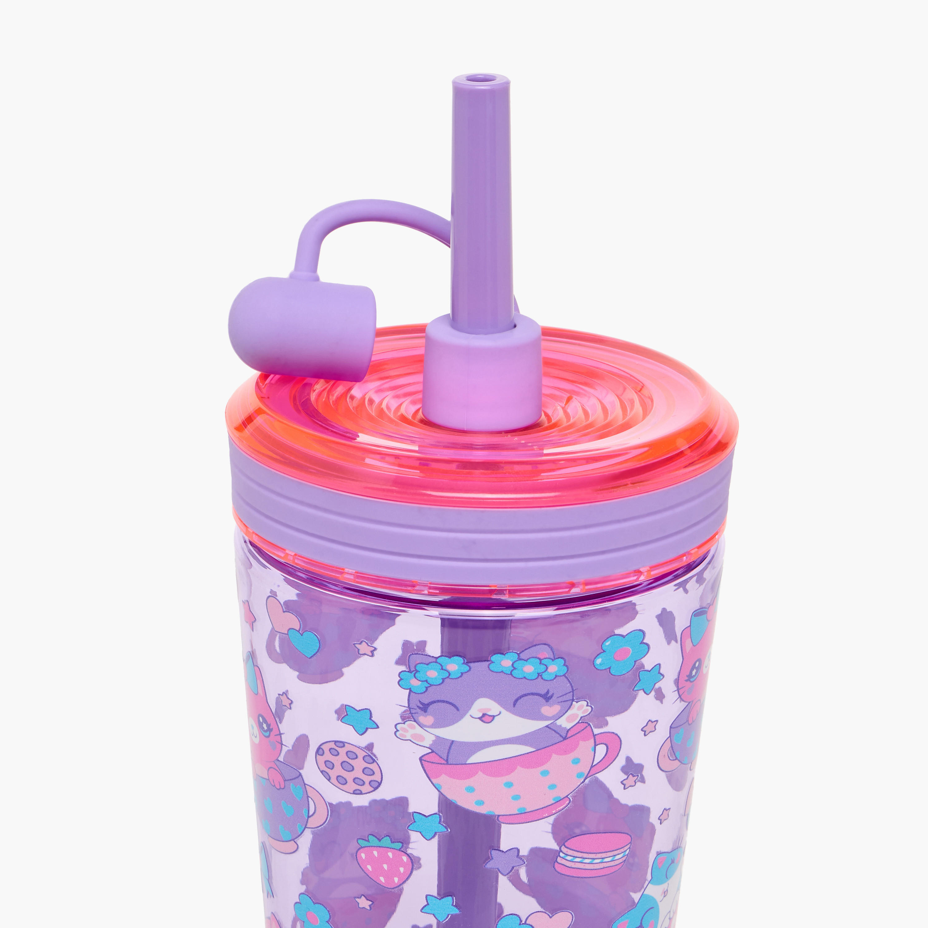 قارورة بقشة وطبعات قطة - 480 مل-school-waterbottles-image-4