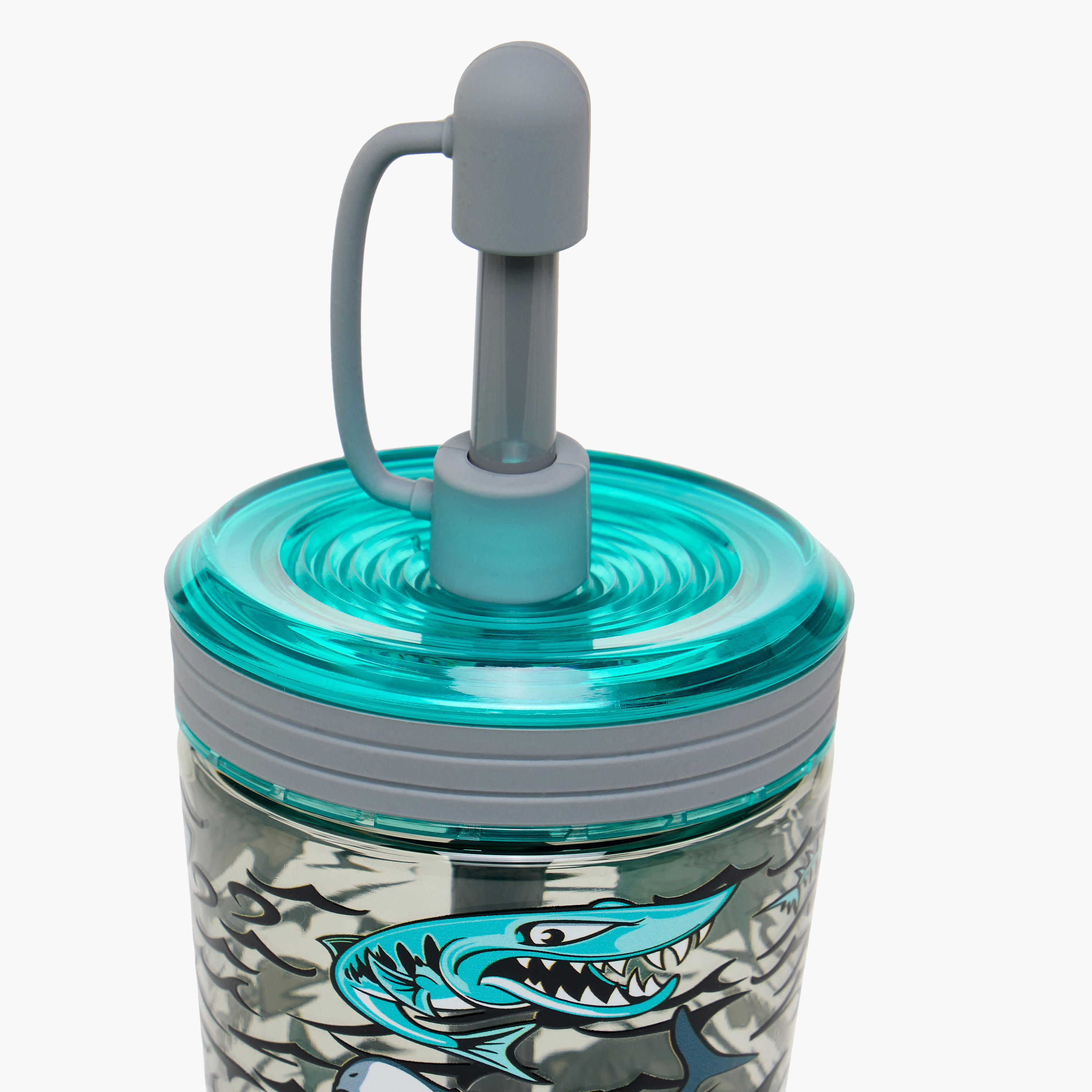Shark Print Sipper with Straw - 480 ml-school-waterbottles-image-3