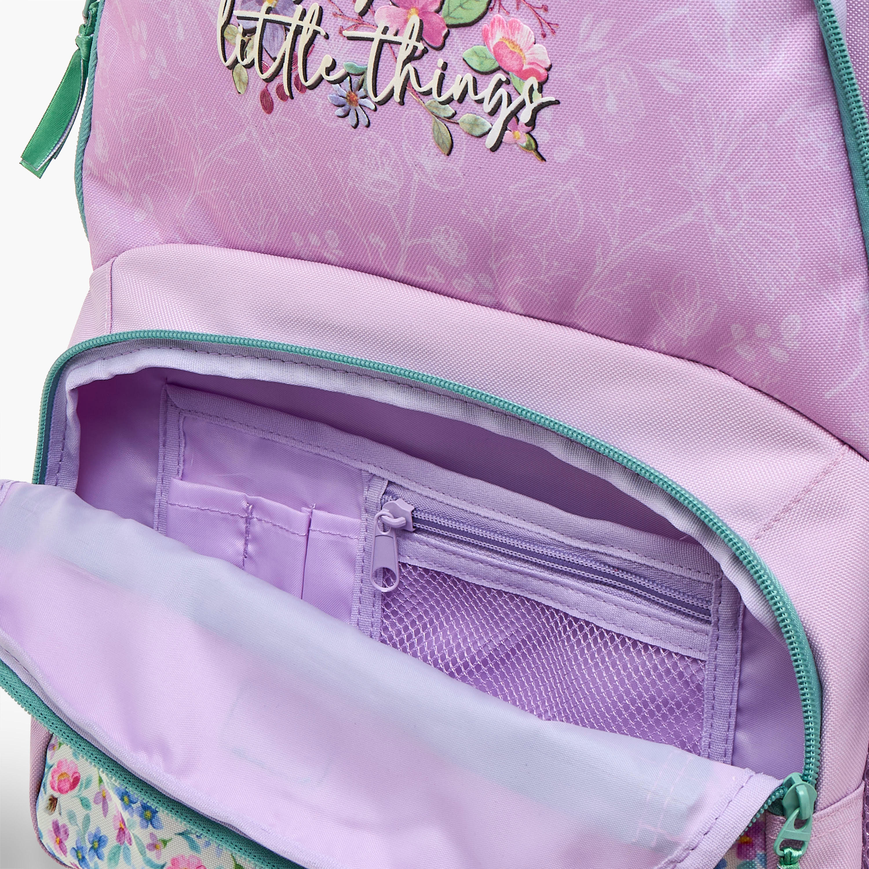 Roll Road Floral Print Backpack with Adjustable Shoulder Straps and Zip Closure - 33x46x17 cms-school-bagsandbackpacks-backpacks-image-11