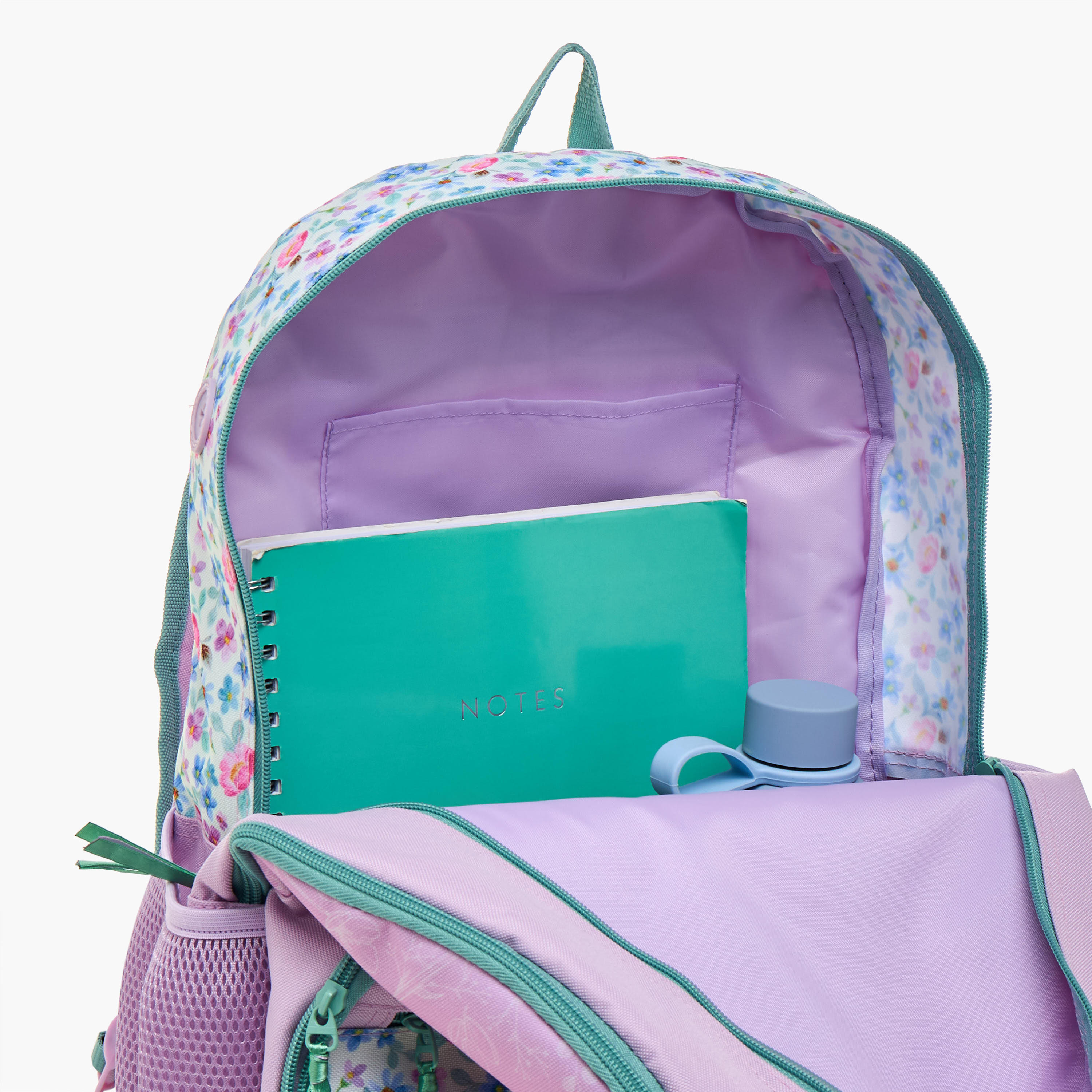 Roll Road Floral Print Backpack with Adjustable Shoulder Straps and Zip Closure - 33x46x17 cms-school-bagsandbackpacks-backpacks-image-12