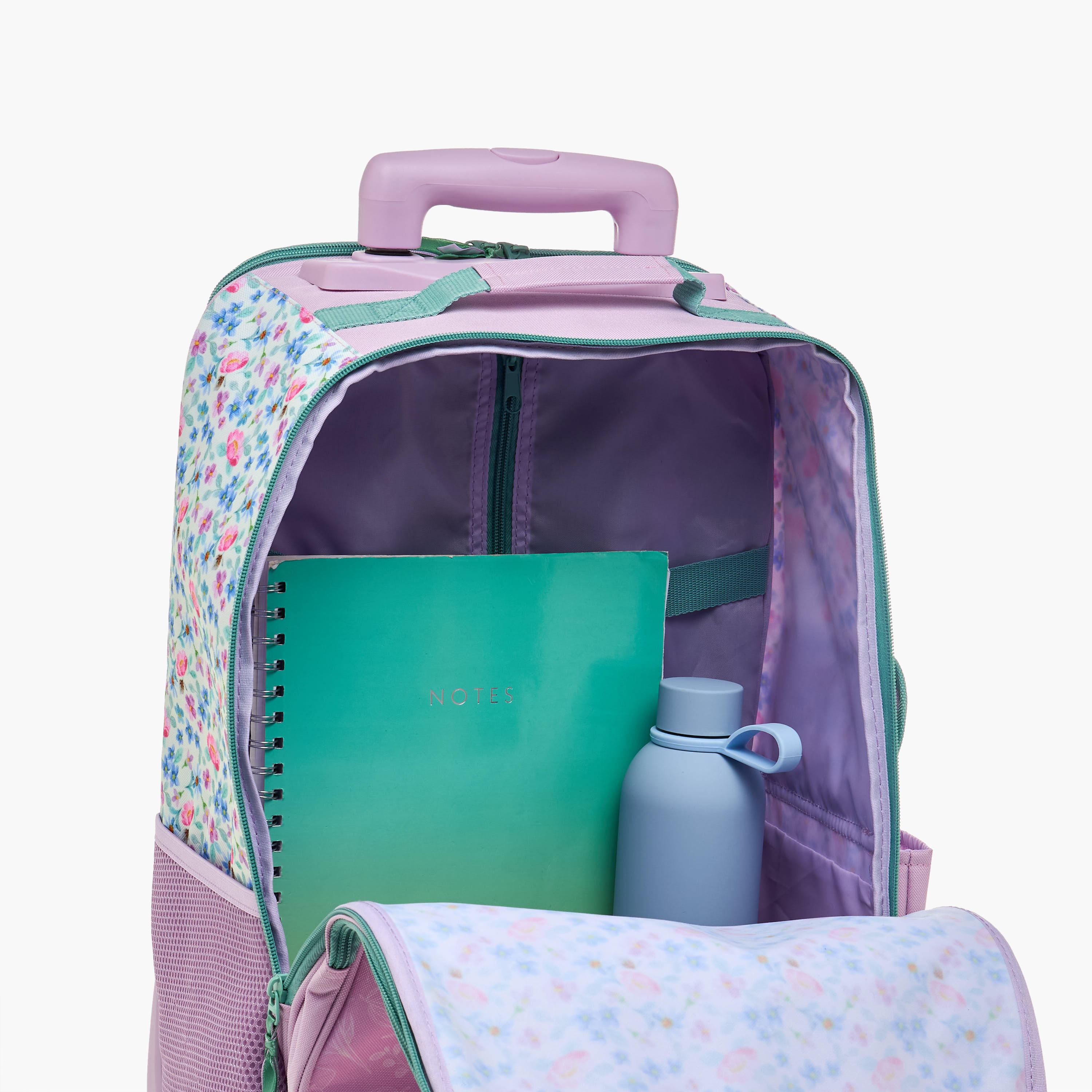 Roll Road Floral Trolley Bag for Girls 8-13 Years with Retractable Handle -school-bagsandbackpacks-trolleybags-image-14